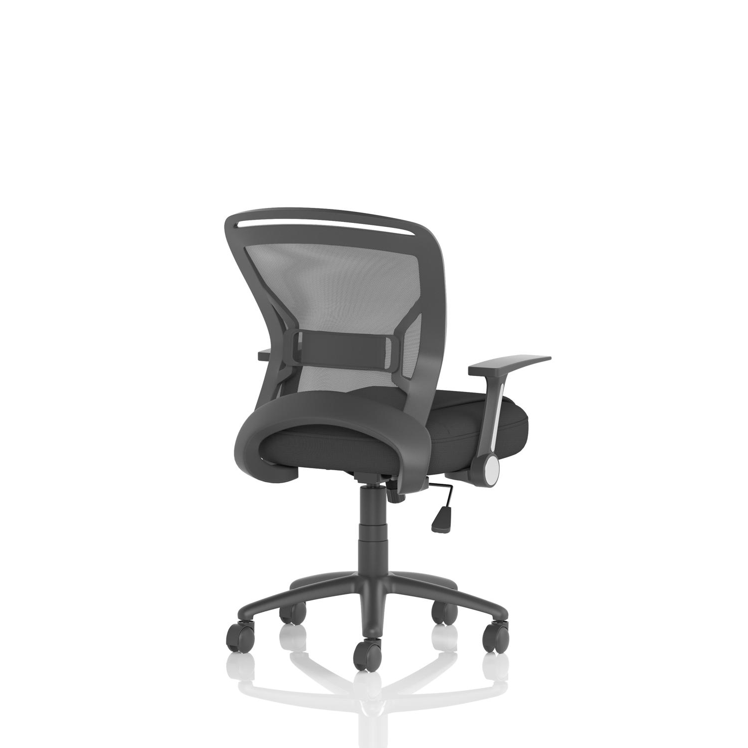 Zeus Mesh Back Task Operator Chair Black Fabric Seat