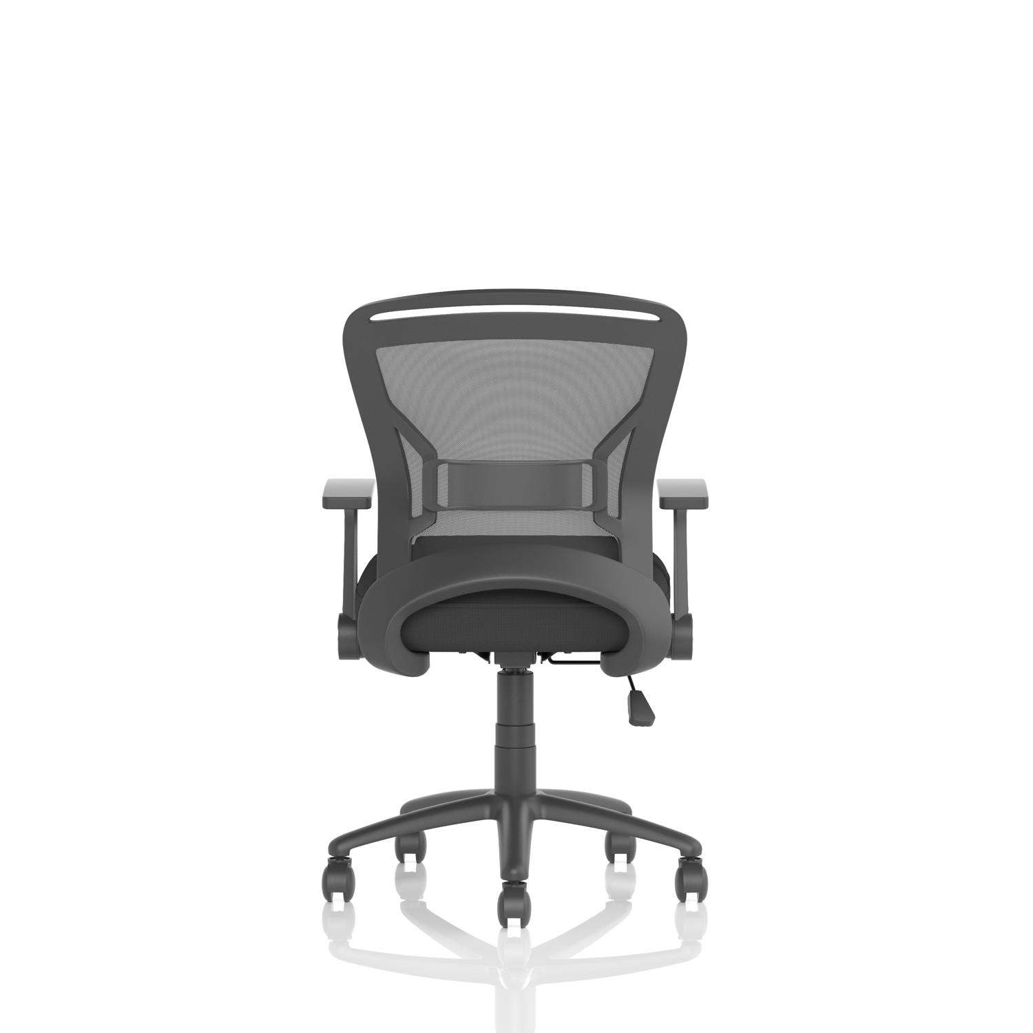 Zeus Mesh Back Task Operator Chair Black Fabric Seat