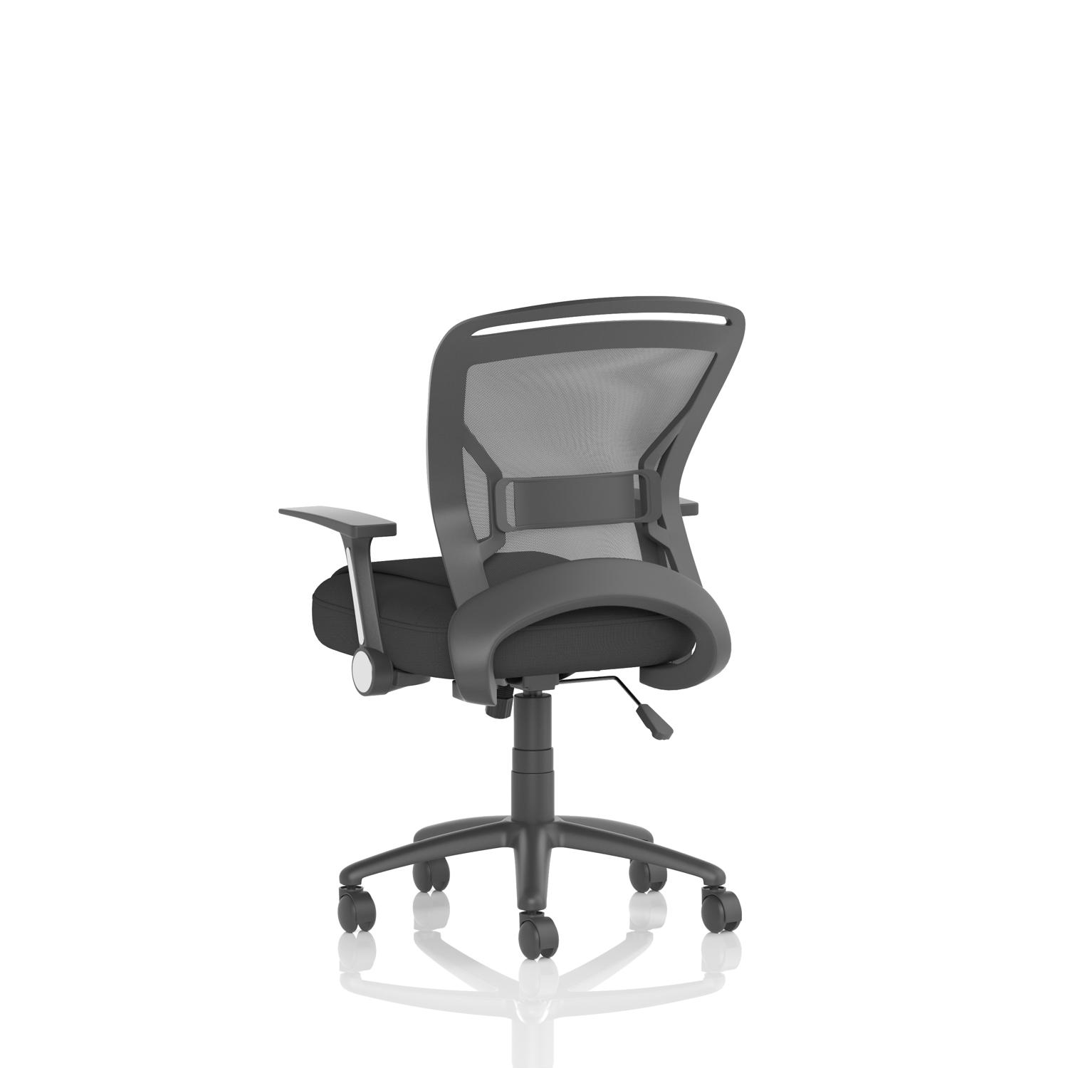 Zeus Mesh Back Task Operator Chair Black Fabric Seat