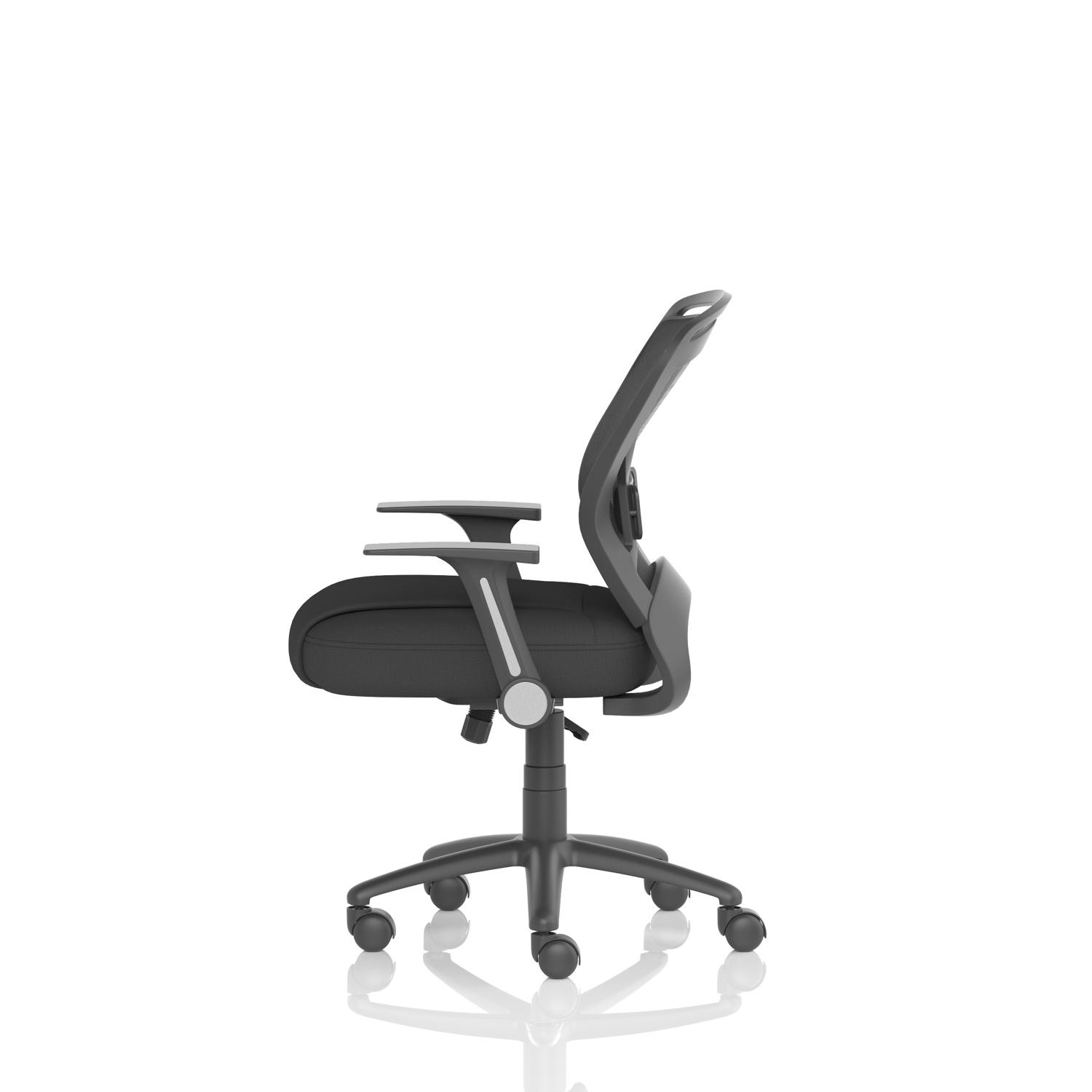 Zeus Mesh Back Task Operator Chair Black Fabric Seat