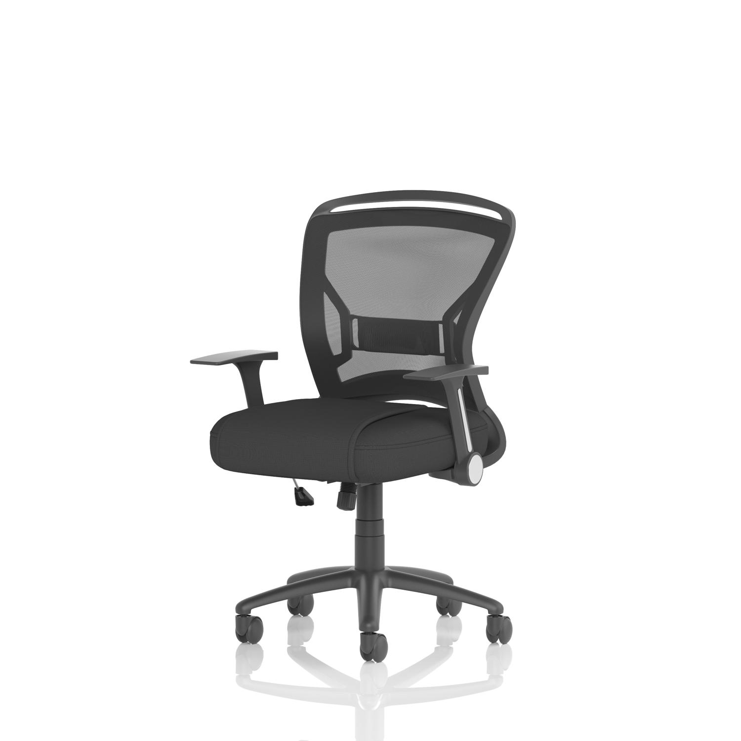 Zeus Mesh Back Task Operator Chair Black Fabric Seat