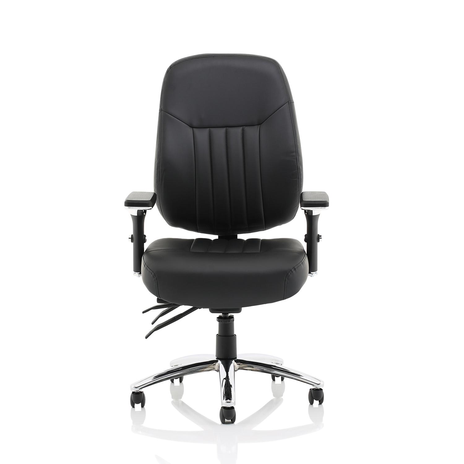 Barcelona Deluxe Black Leather Operator Chair