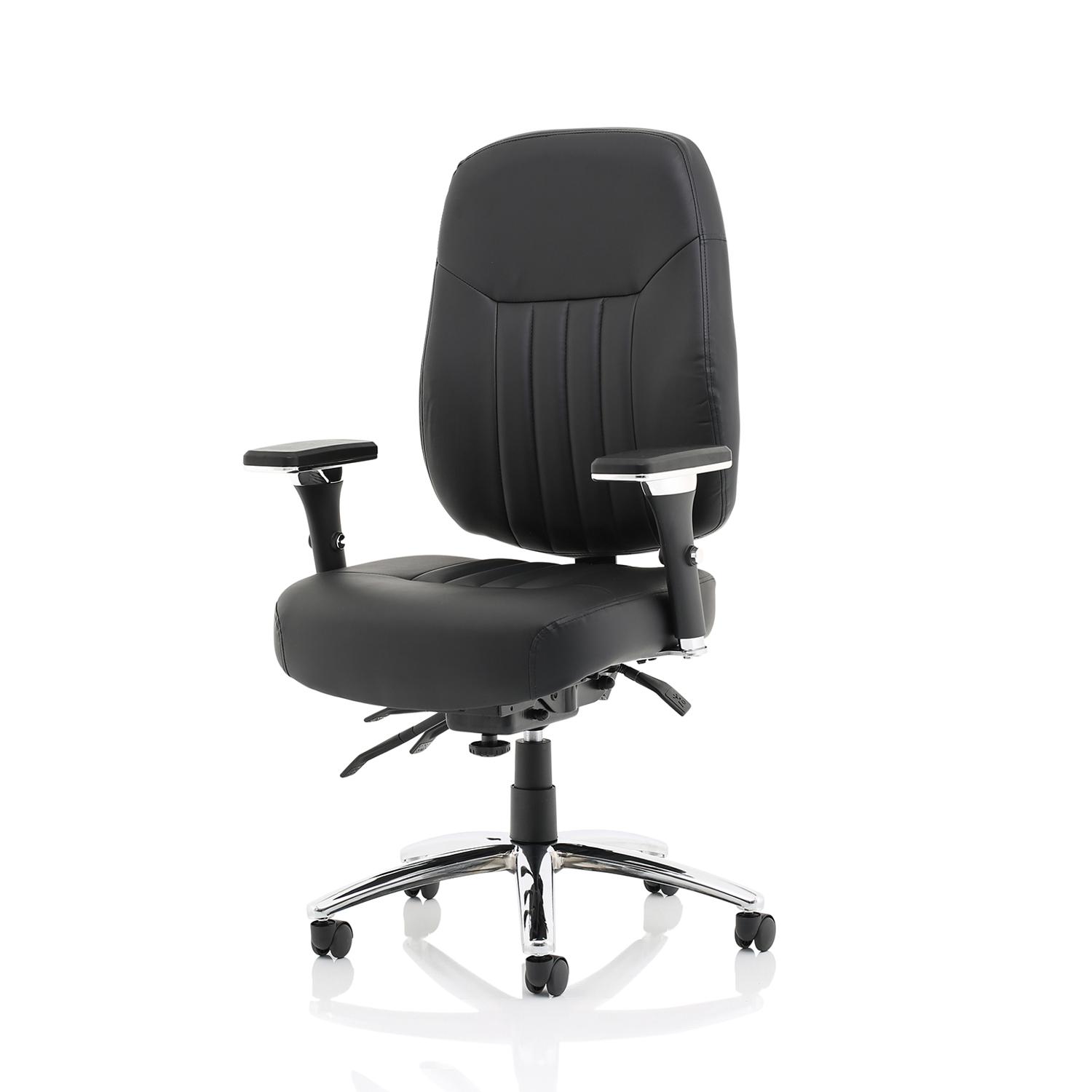 Barcelona Deluxe Black Leather Operator Chair