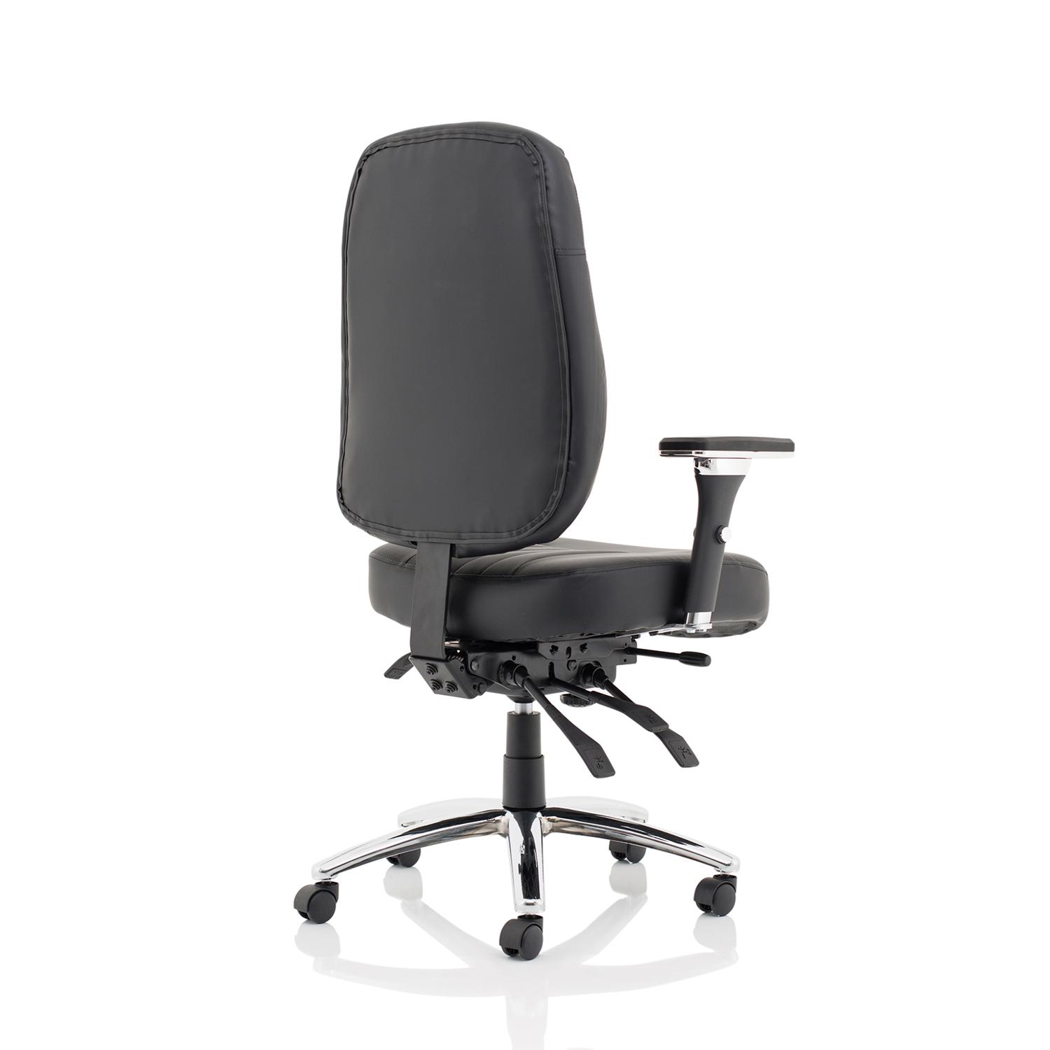 Barcelona Deluxe Black Leather Operator Chair