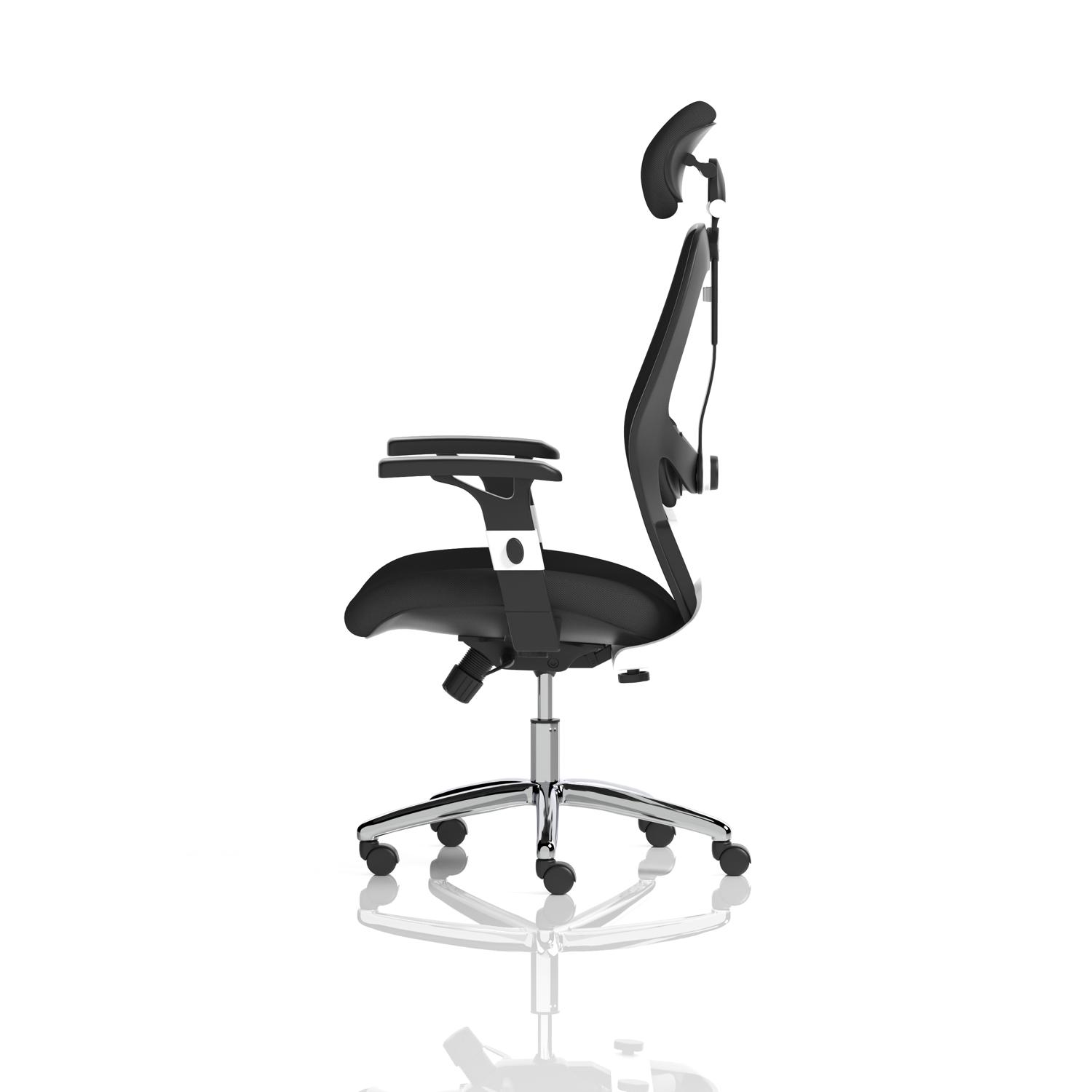 Sanderson II Mesh Back Chair Black Fabric Seat
