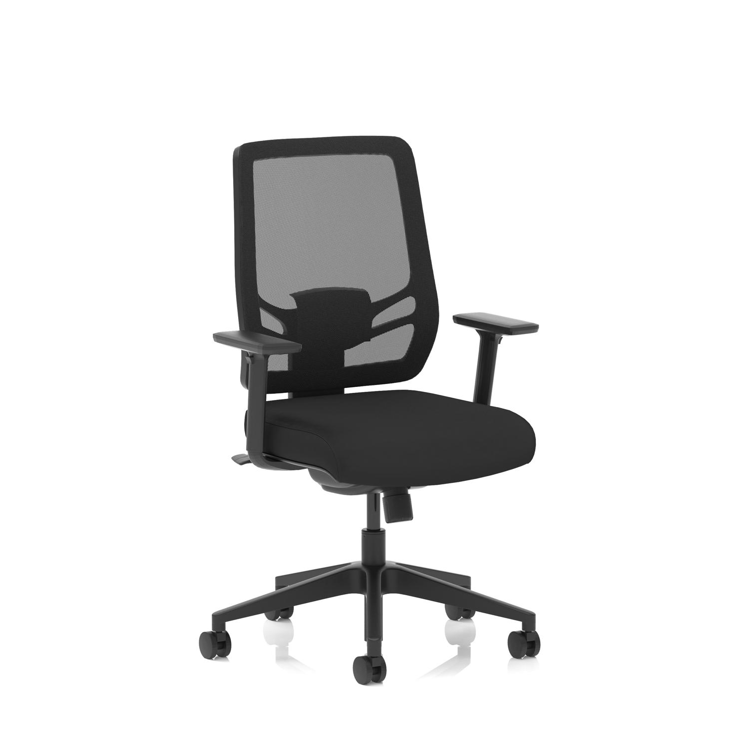 Ergo Twist Mesh Back Ergonomic Task Operator Office Chair With Height Adjustable Arms Black Fabric Seat