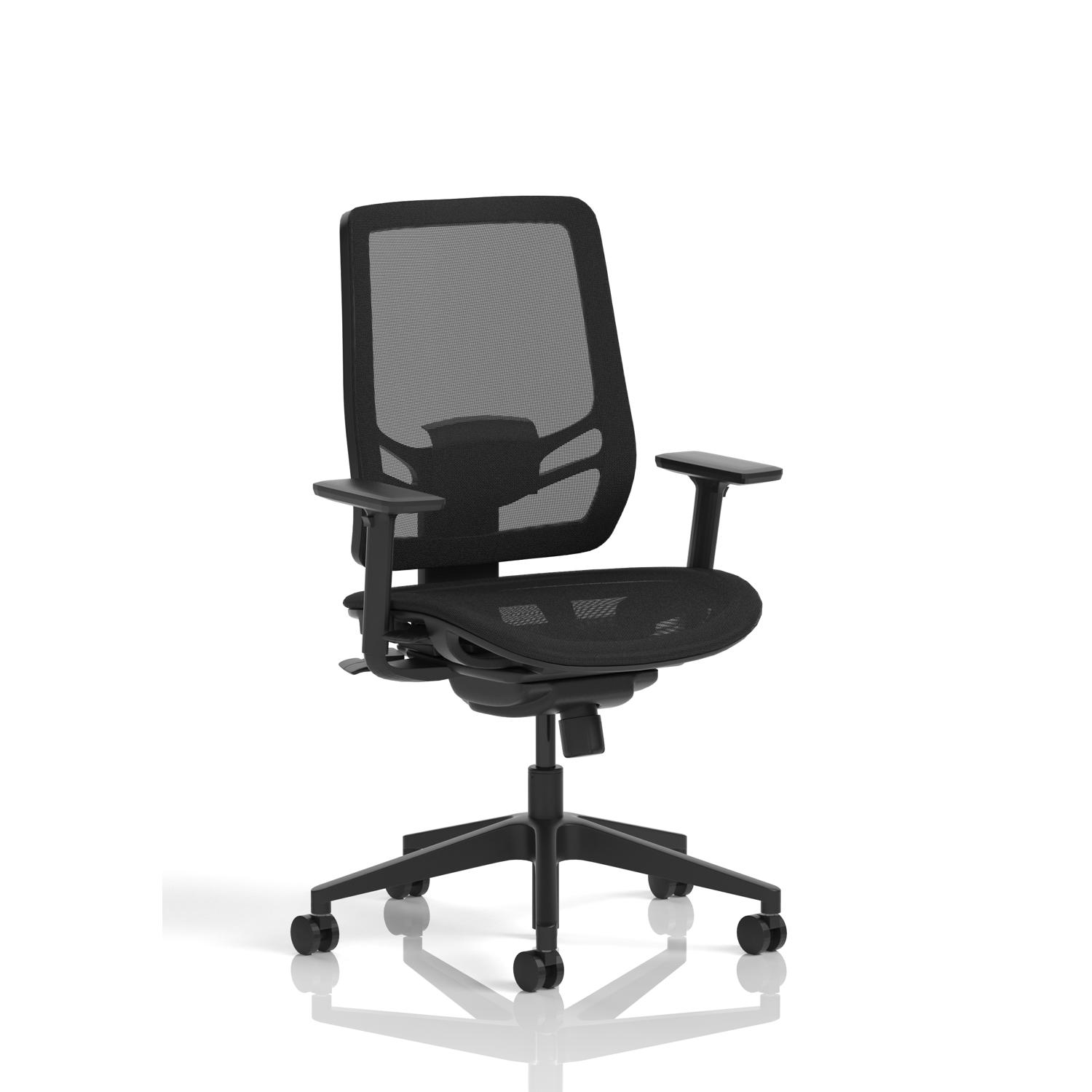 Ergo Twist Mesh Back Ergonomic Task Operator Office Chair With Height Adjustable Arms Black Mesh Seat