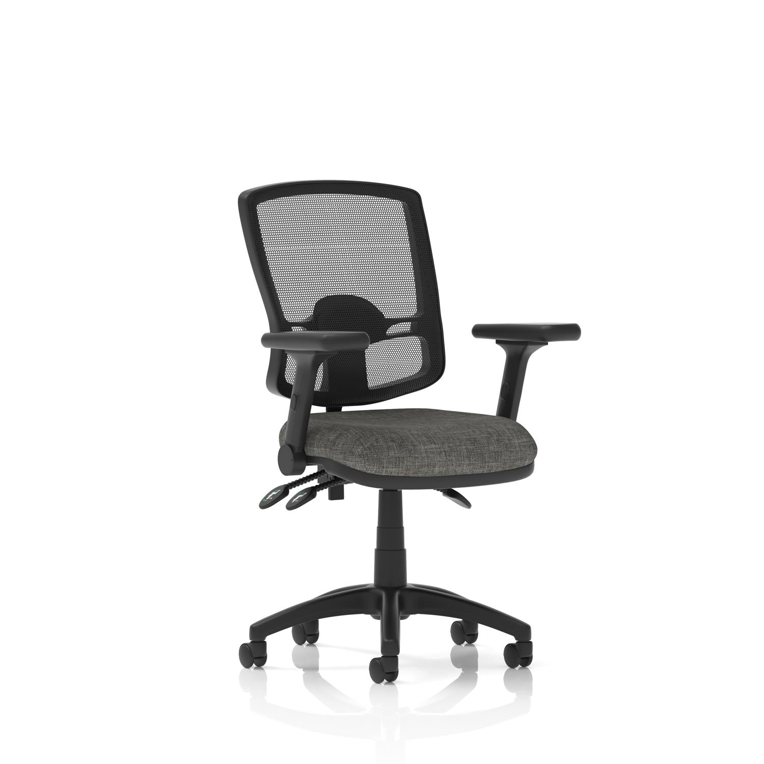 Eclipse Plus III Lever Task Operator Chair Deluxe Mesh Back With Height Adjustable And Folding Arms Charcoal