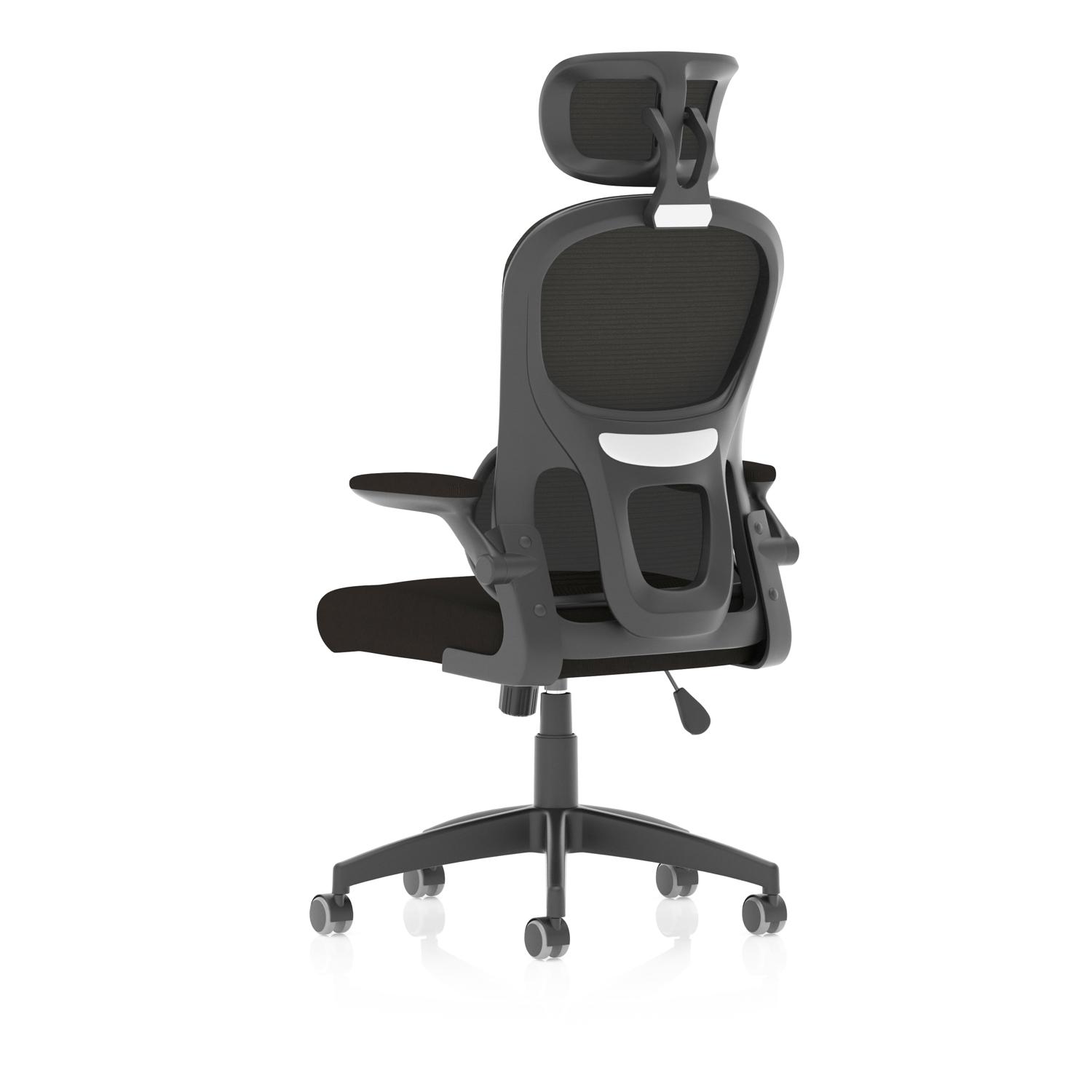 Iris Task Operator Black Mesh Back Fabric Seat