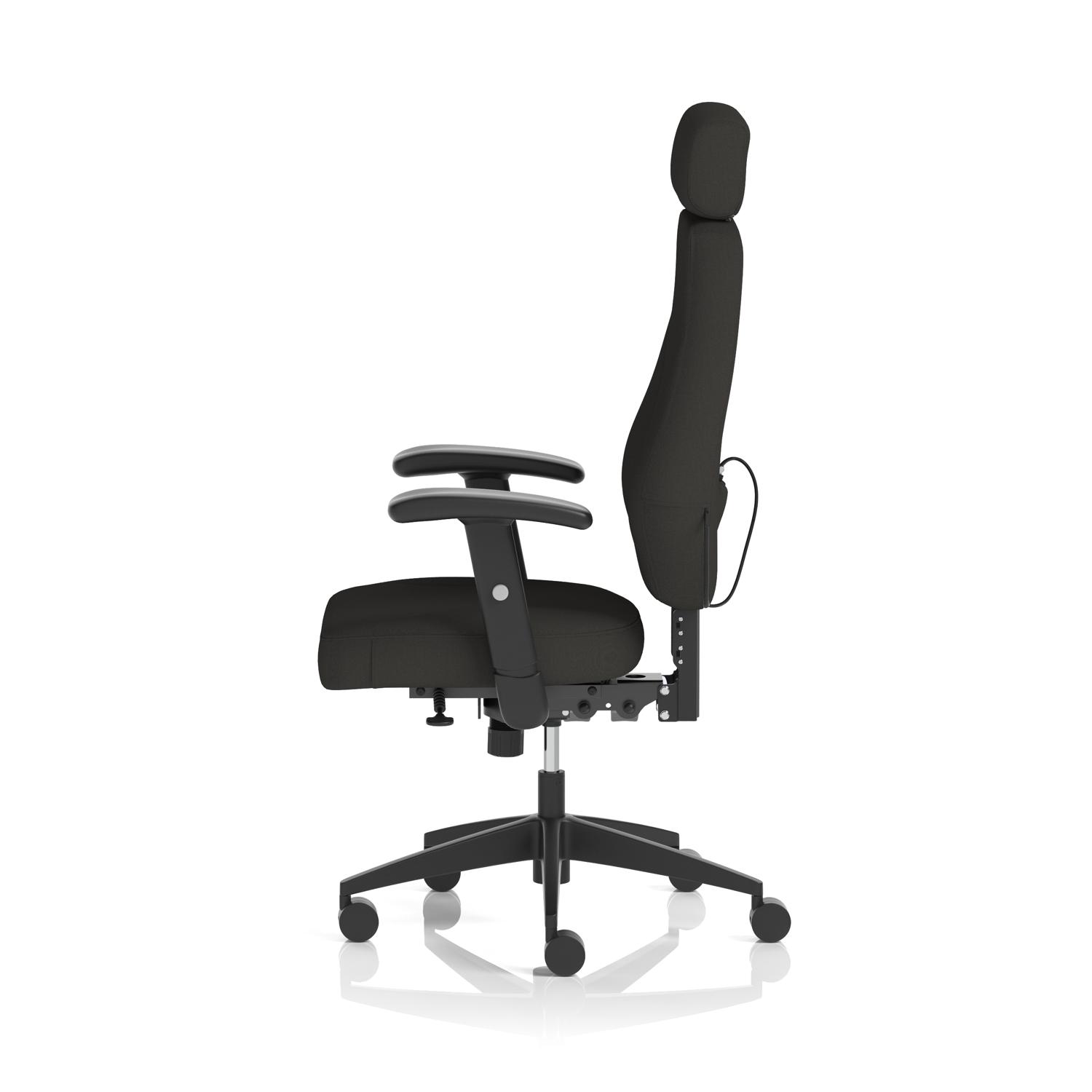 Nexus High Back Black Fabric Ergonomic Task Operator Office Chair with Arms and Headrest Black Fabric
