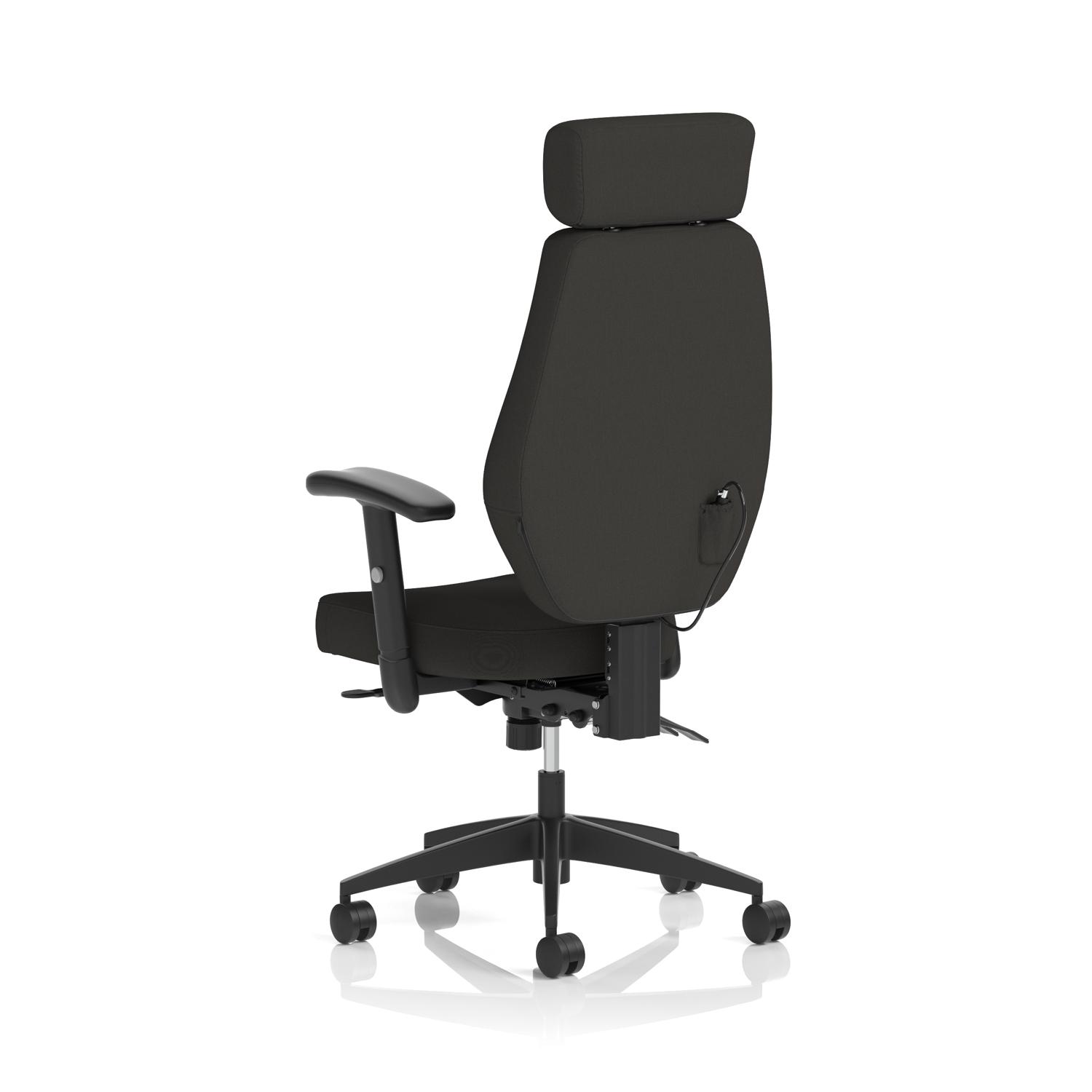 Nexus High Back Black Fabric Ergonomic Task Operator Office Chair with Arms and Headrest Black Fabric