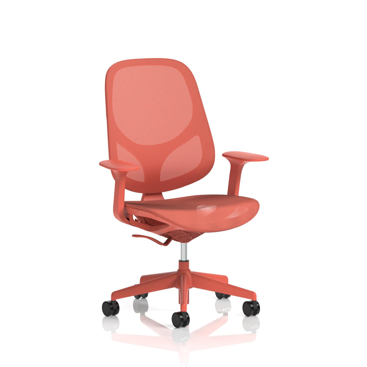 Tutti Mesh Task Operator Chair with Arms Corallo