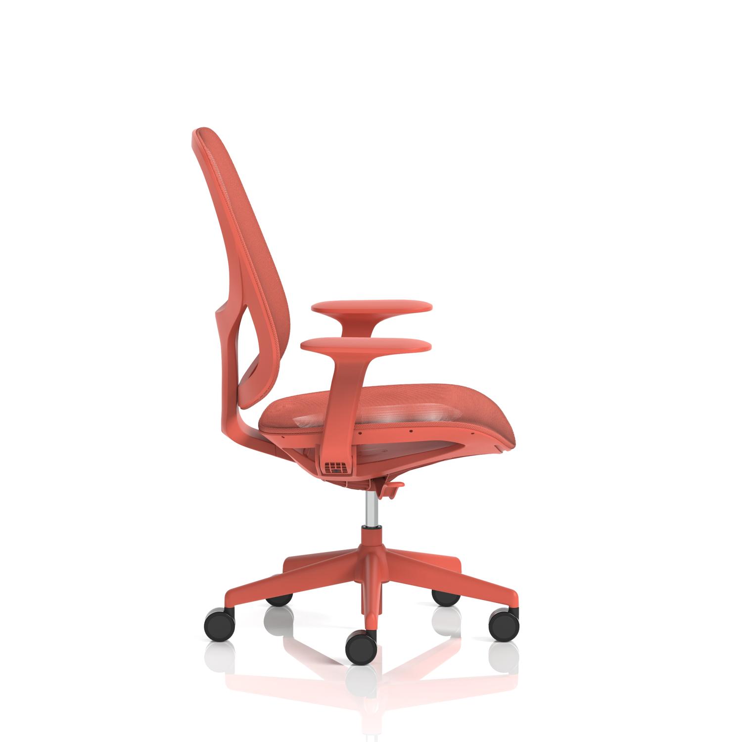 Tutti Mesh Task Operator Chair with Arms Corallo