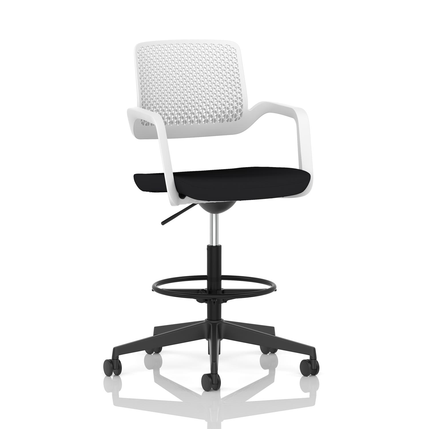 Cosmo Hi Rise Chair White Frame Black Seat