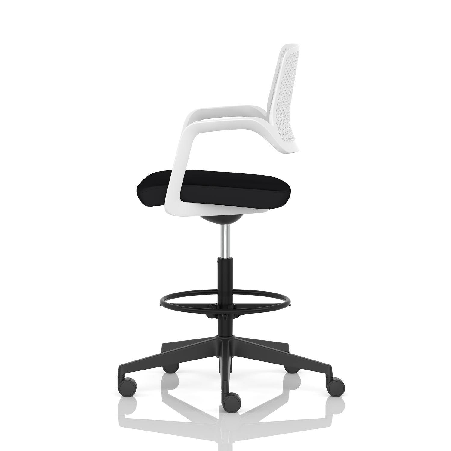 Cosmo Hi Rise Chair White Frame Black Seat