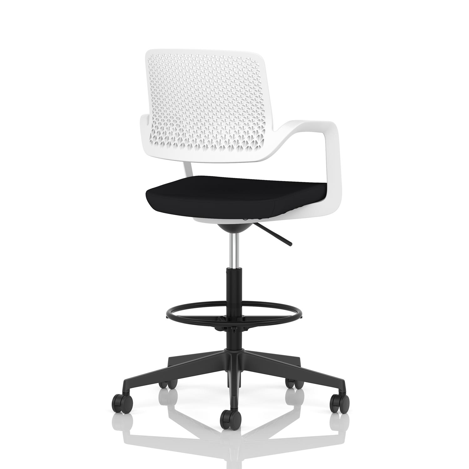 Cosmo Hi Rise Chair White Frame Black Seat