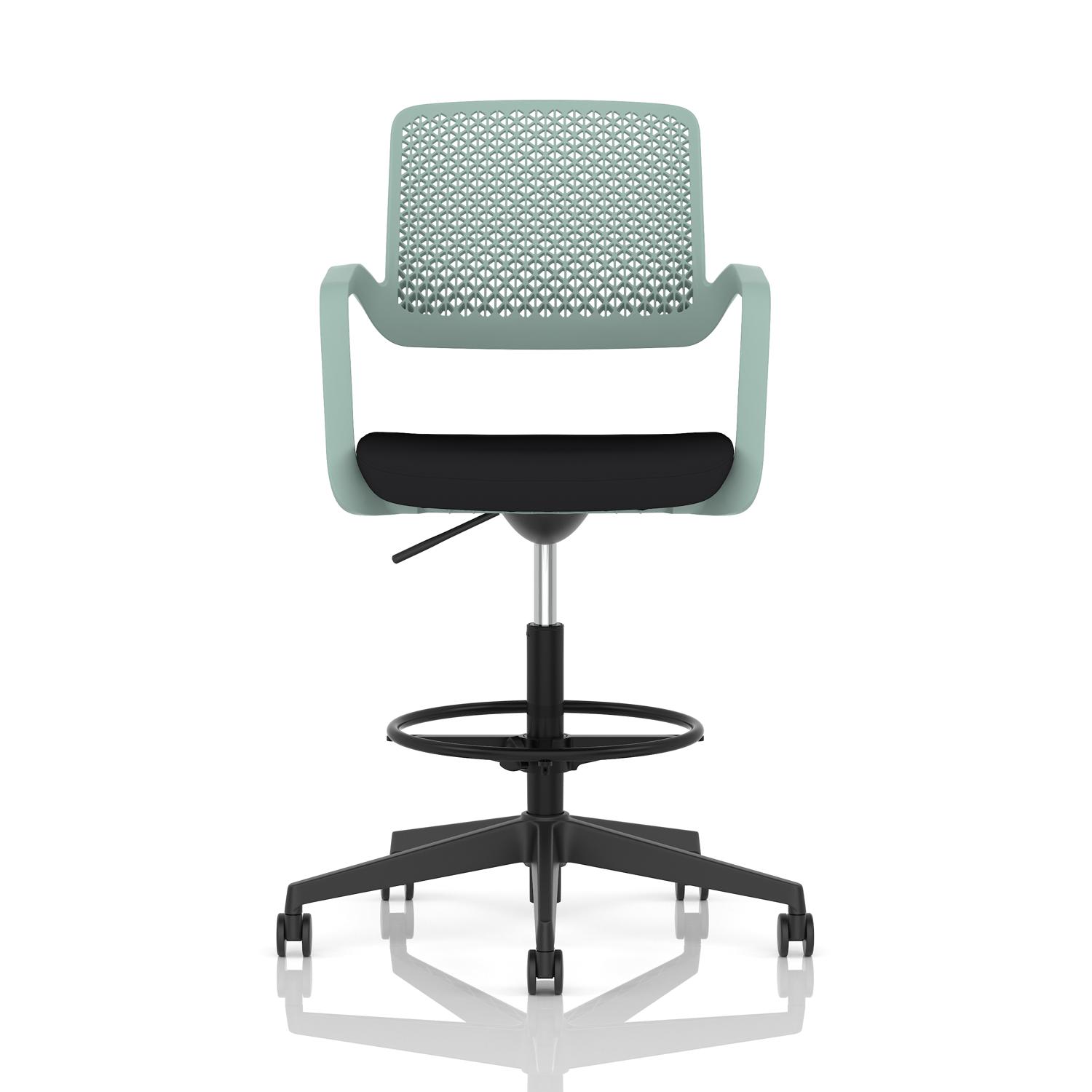 Cosmo Hi Rise Chair Green Frame Black Seat