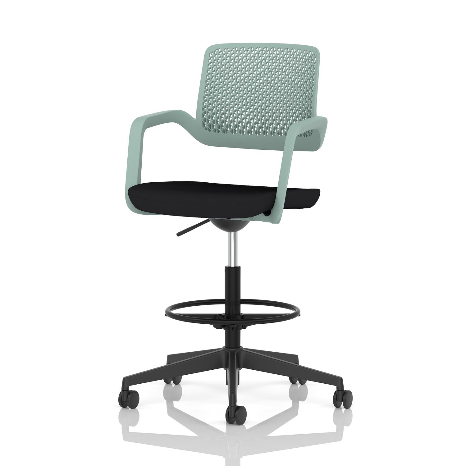 Cosmo Hi Rise Chair Green Frame Black Seat