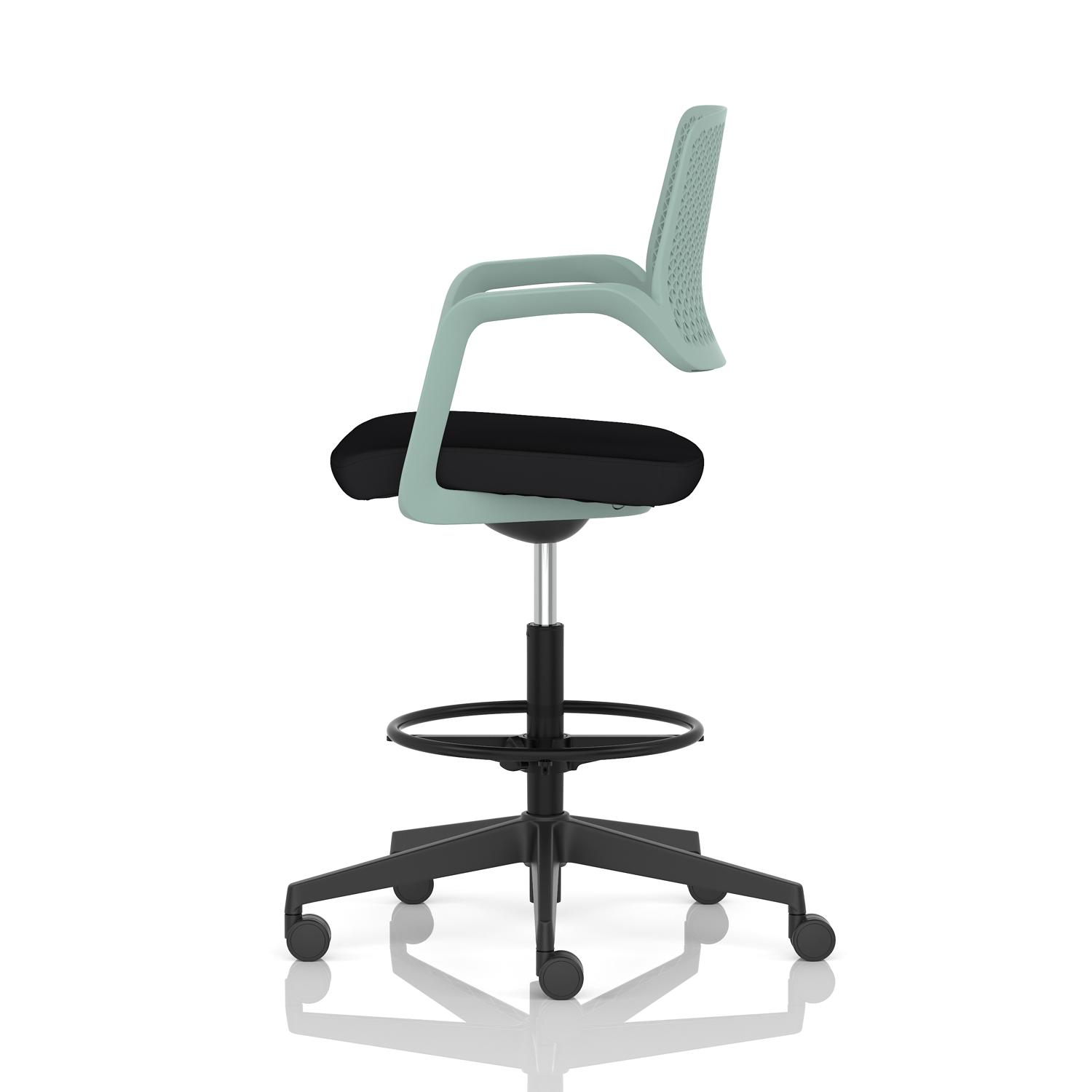 Cosmo Hi Rise Chair Green Frame Black Seat