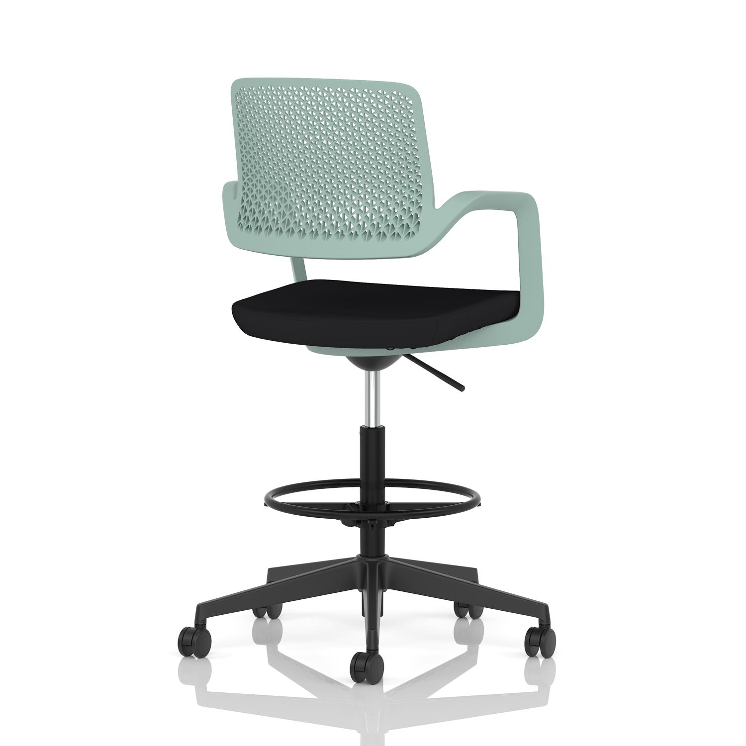 Cosmo Hi Rise Chair Green Frame Black Seat