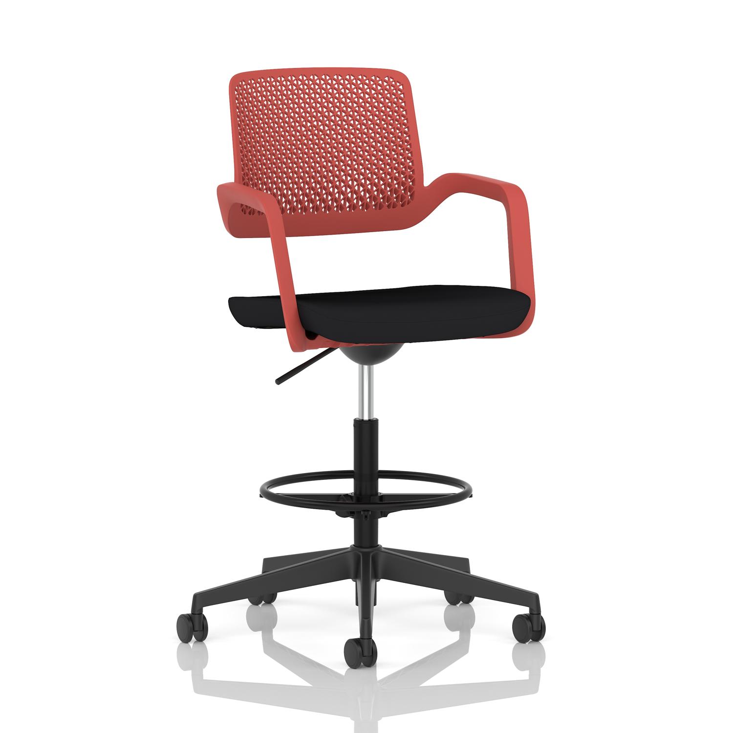 Cosmo Hi Rise Chair Red Frame Black Seat