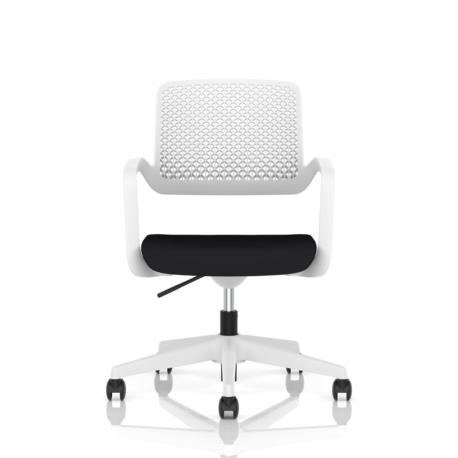 Cosmo Task Operator Chair White Frame Black Seat