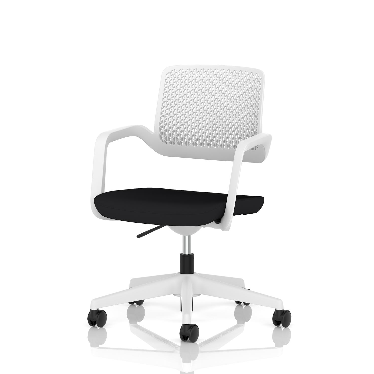 Cosmo Task Operator Chair White Frame Black Seat
