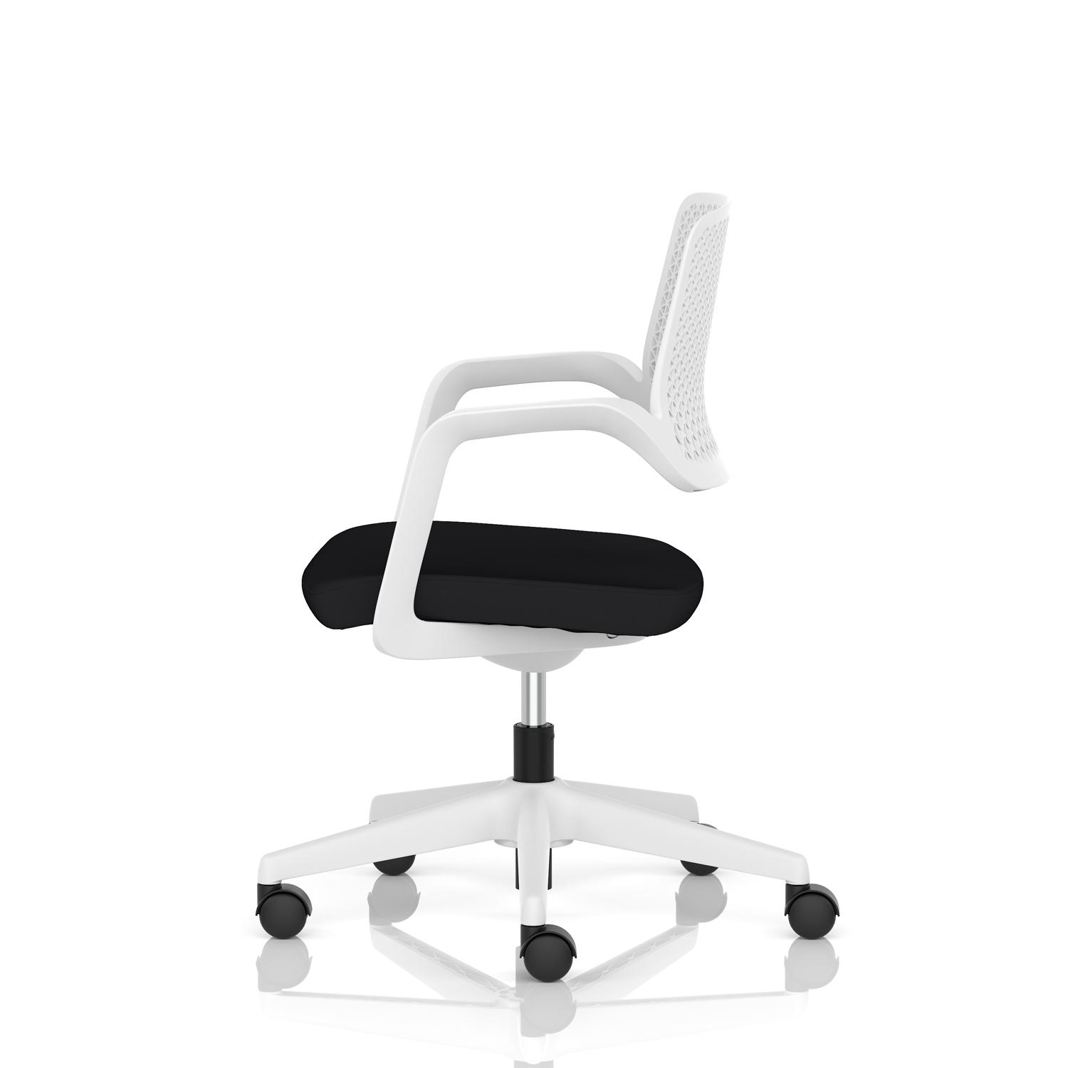 Cosmo Task Operator Chair White Frame Black Seat