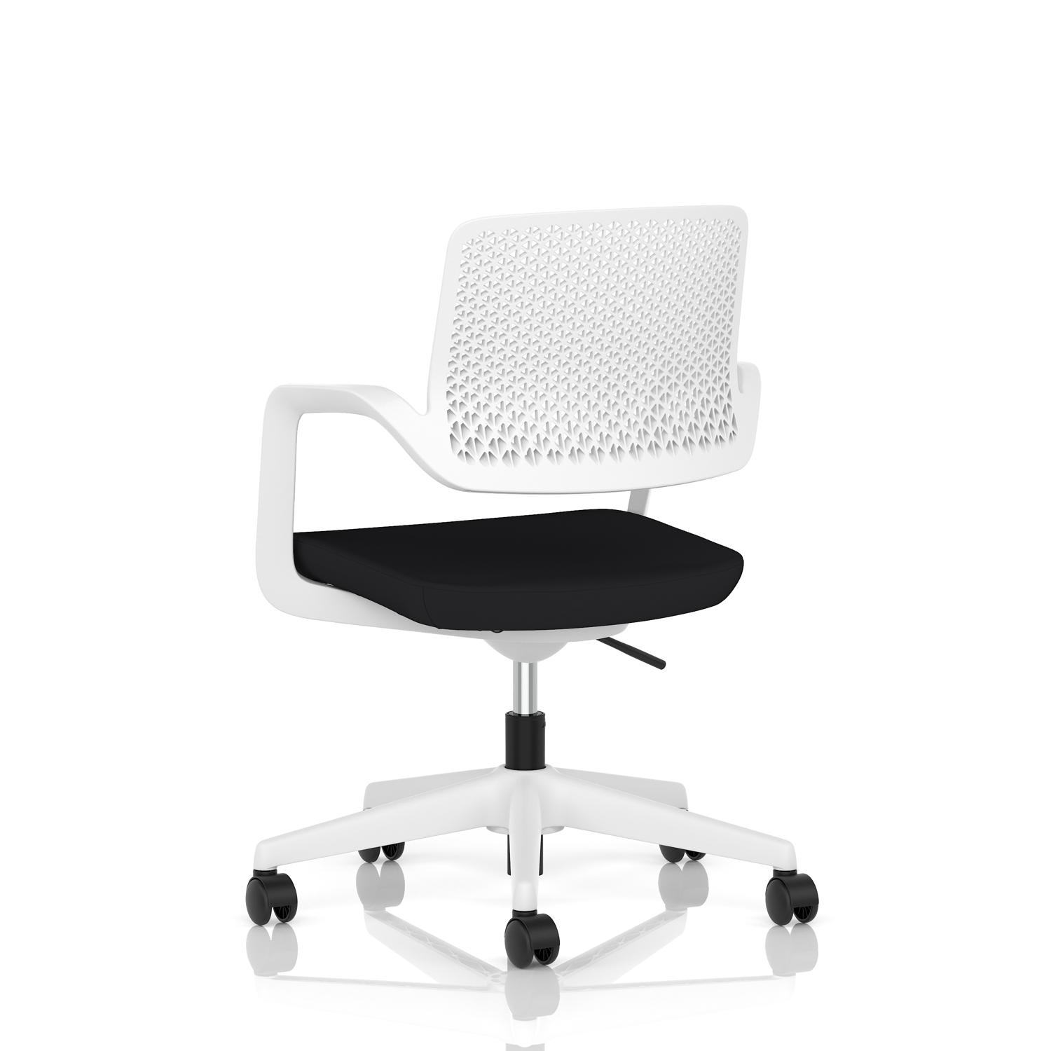 Cosmo Task Operator Chair White Frame Black Seat