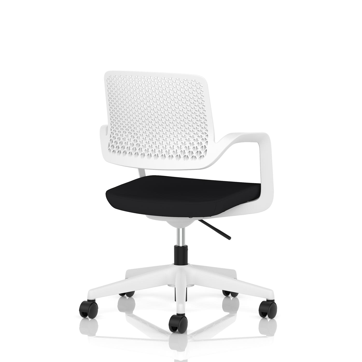 Cosmo Task Operator Chair White Frame Black Seat