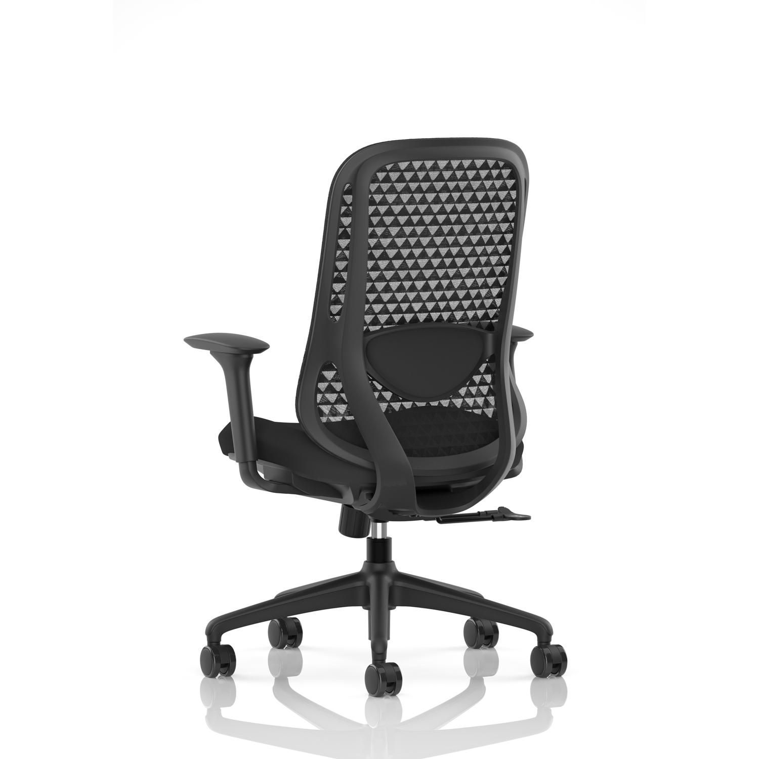 Prism Mesh Back Chair With Height Adjustable Arms Black Seat Prism Mesh Back Chair With Height Adjustable Arms Black Seat
