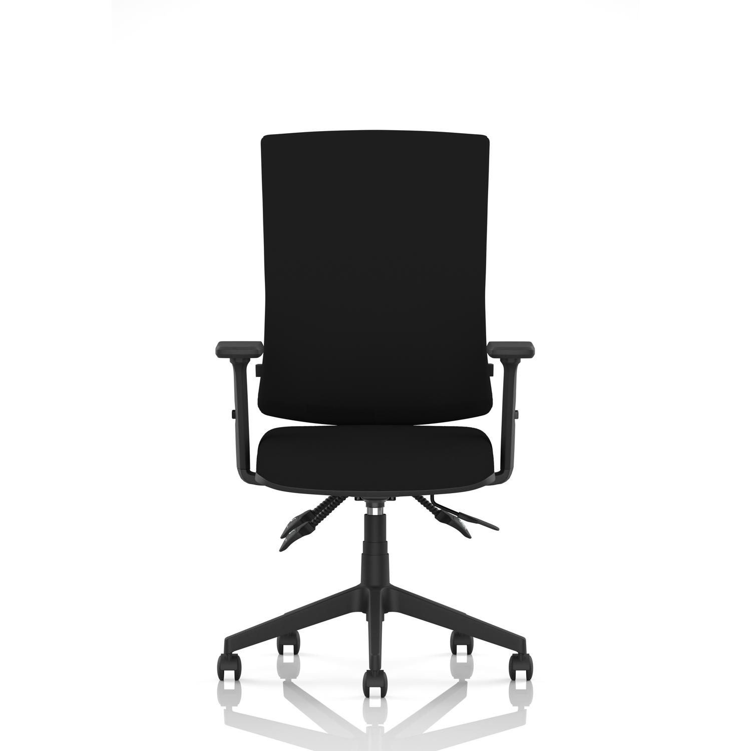 Orlena High Back Task Operator Chair With Arms Black Fabric