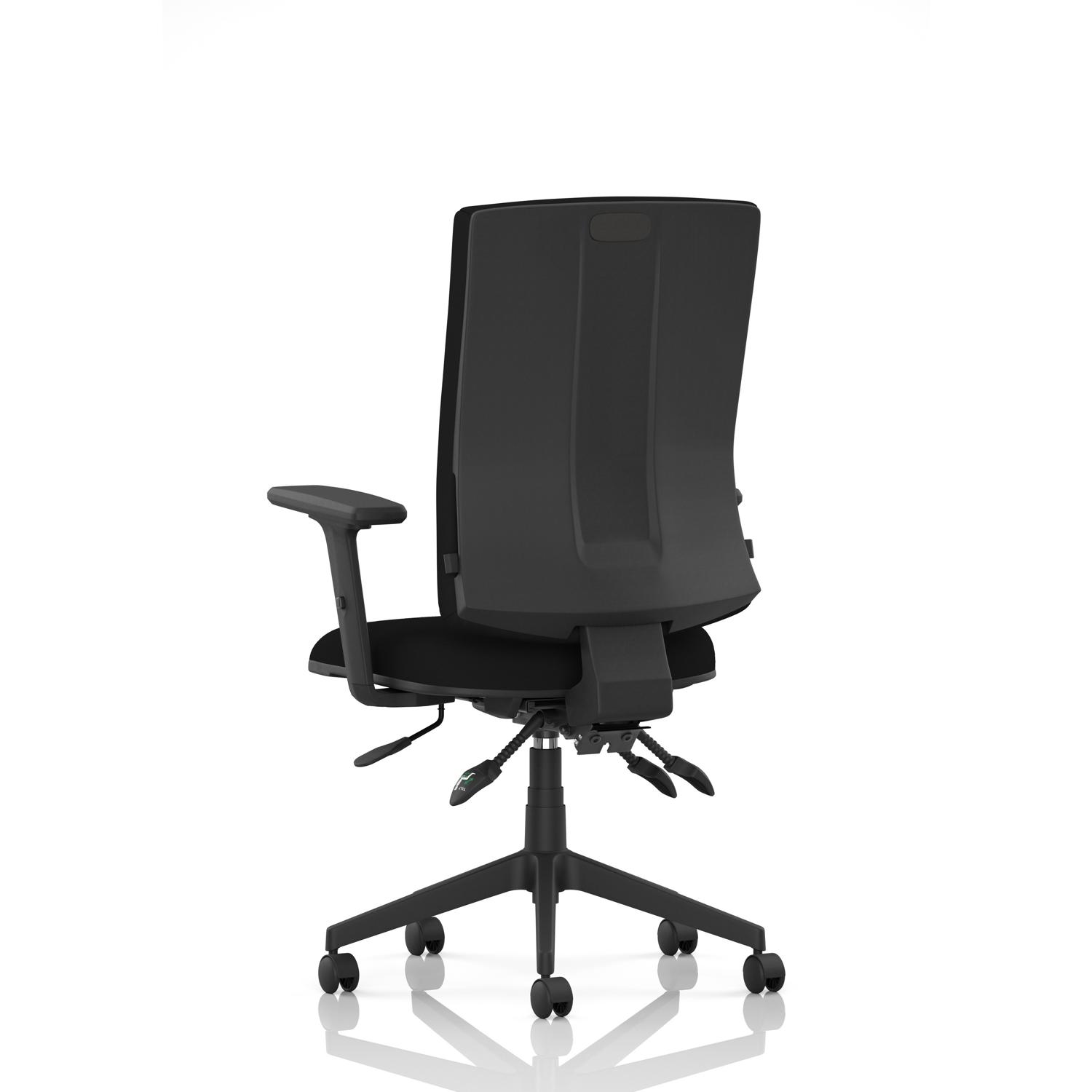 Orlena High Back Task Operator Chair With Arms Black Fabric