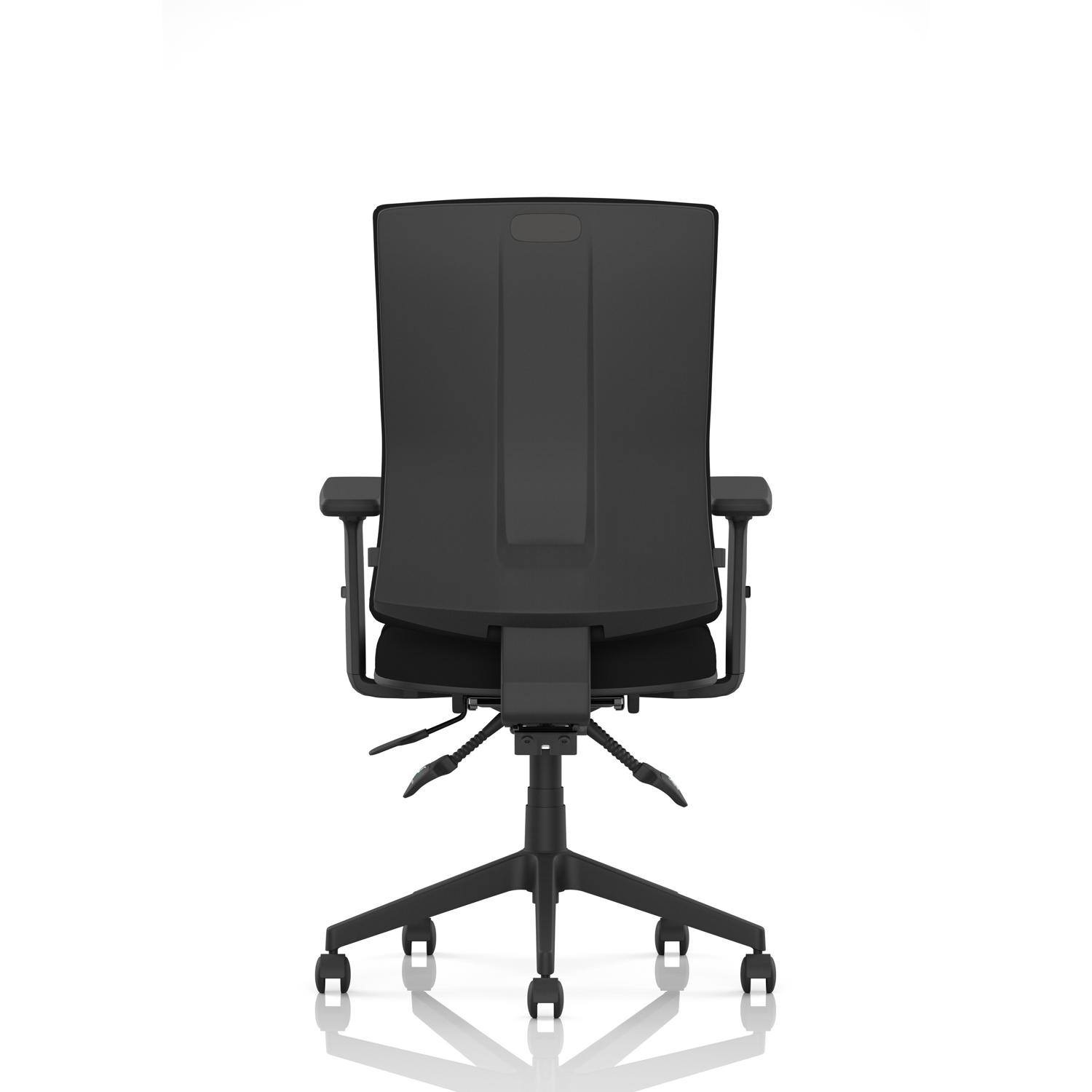Orlena High Back Task Operator Chair With Arms Black Fabric