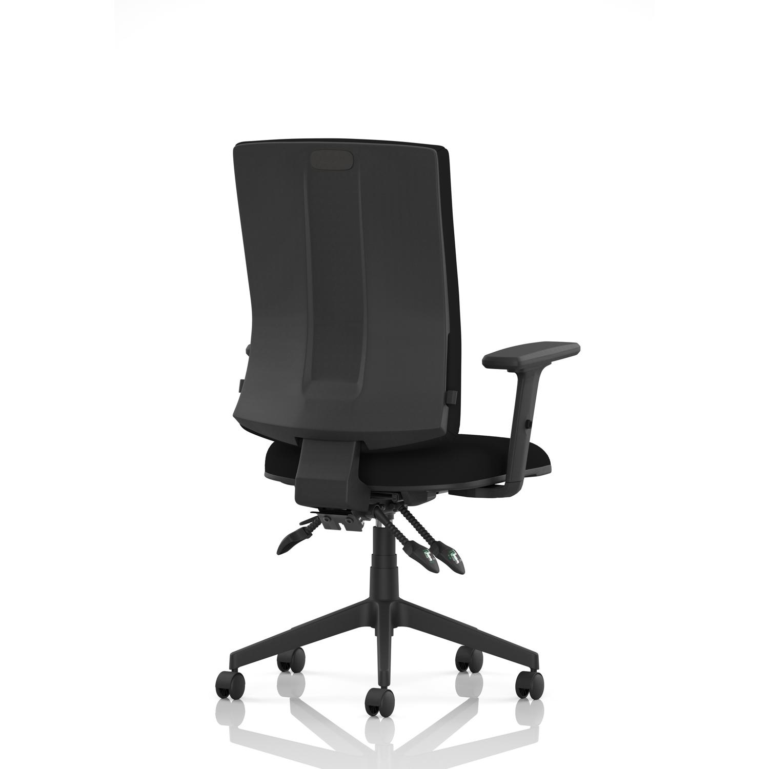 Orlena High Back Task Operator Chair With Arms Black Fabric