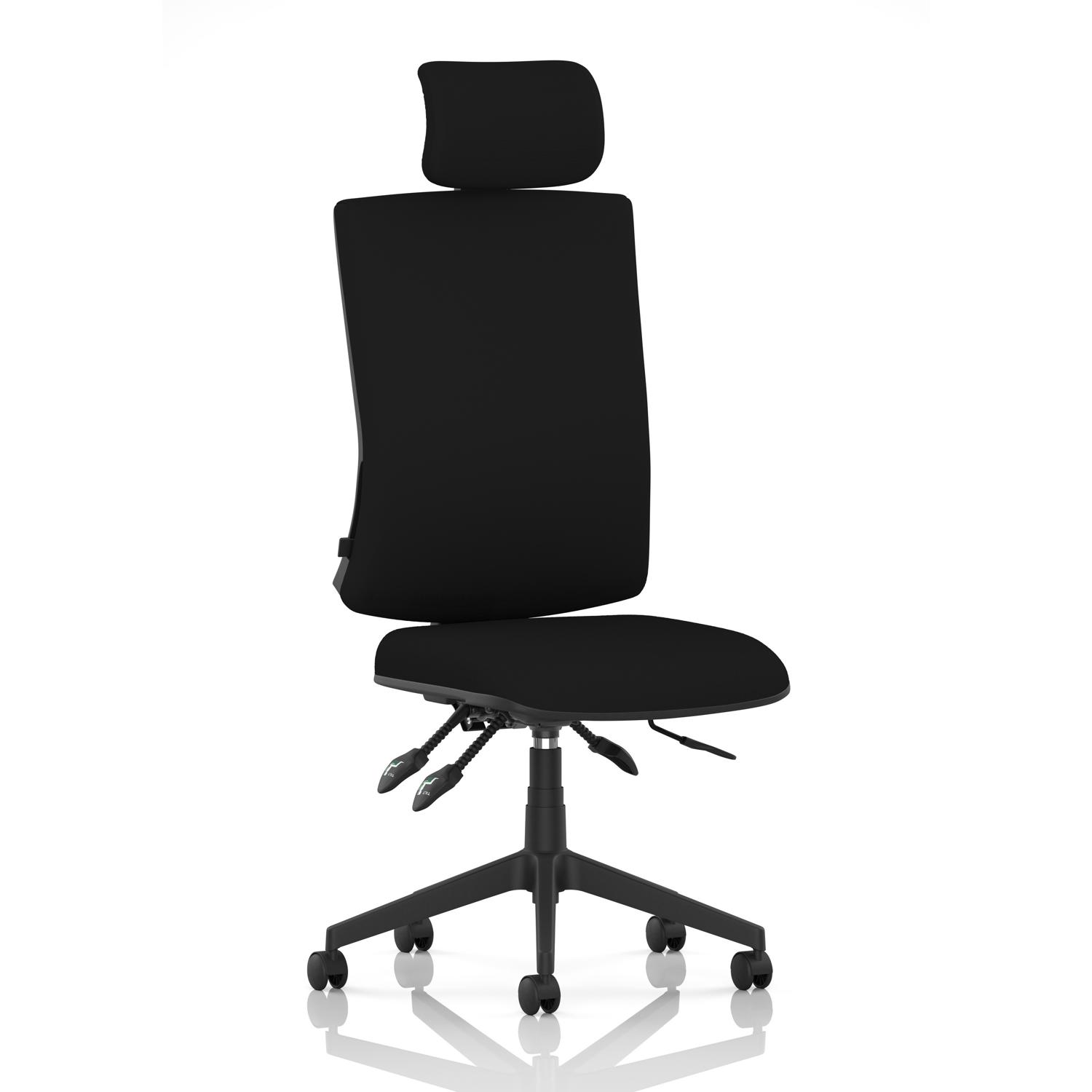Orlena High Back Task Operator Chair With Headrest Black Fabric Orlena High Back Task Operator Chair With Headrest Black Fabric