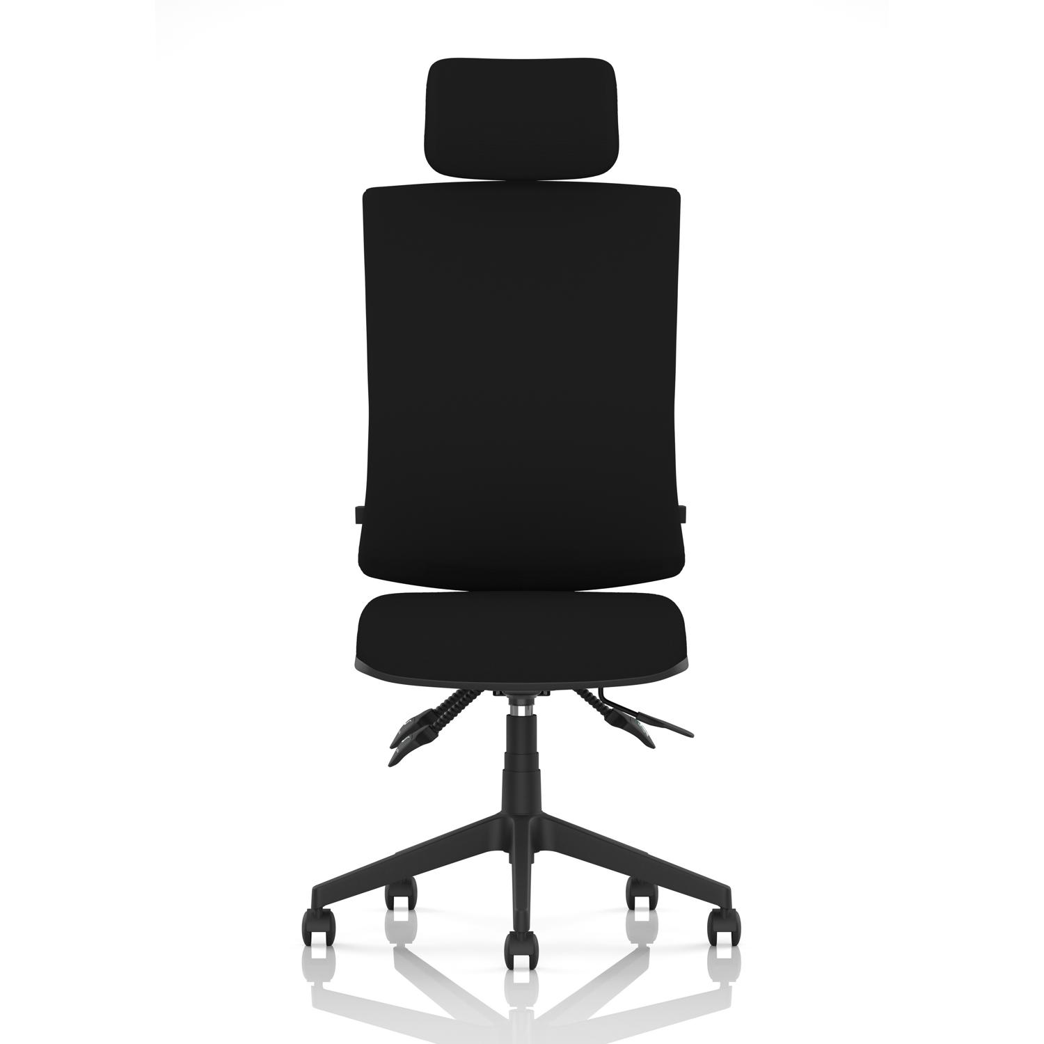 Orlena High Back Task Operator Chair With Headrest Black Fabric Orlena High Back Task Operator Chair With Headrest Black Fabric