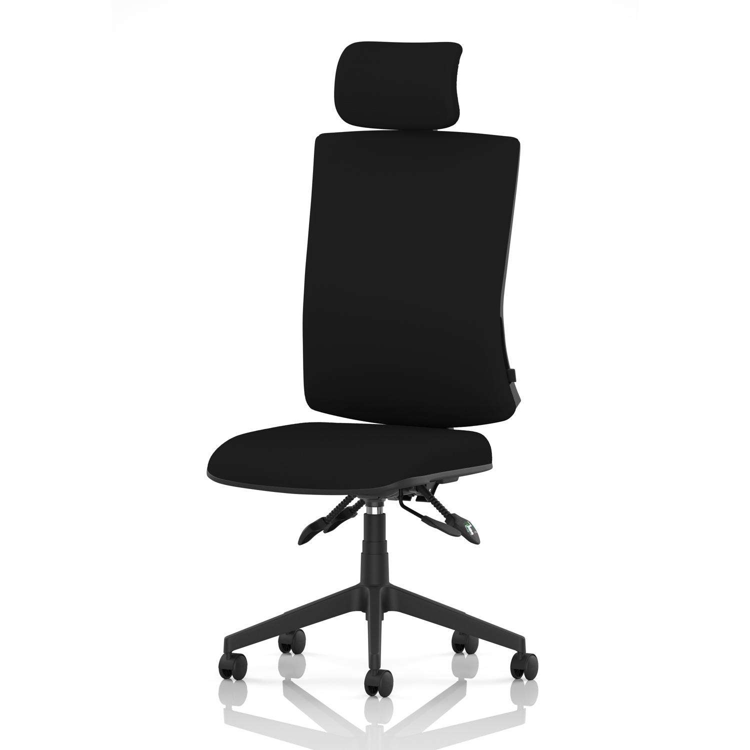 Orlena High Back Task Operator Chair With Headrest Black Fabric Orlena High Back Task Operator Chair With Headrest Black Fabric