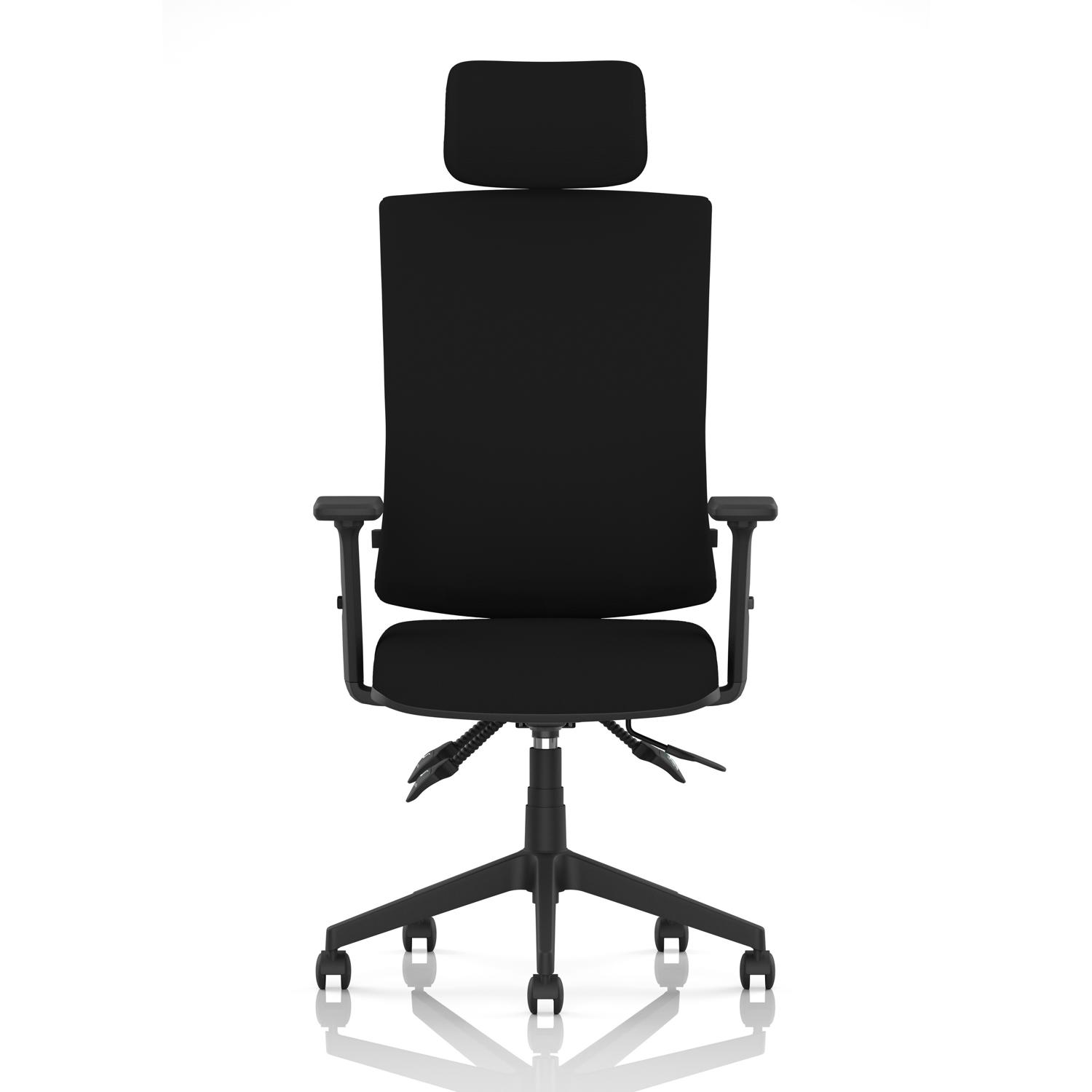 Orlena High Back Task Operator Chair With Arms And Headrest Black Fabric Orlena High Back Task Operator Chair With Arms And Headrest Black Fabric