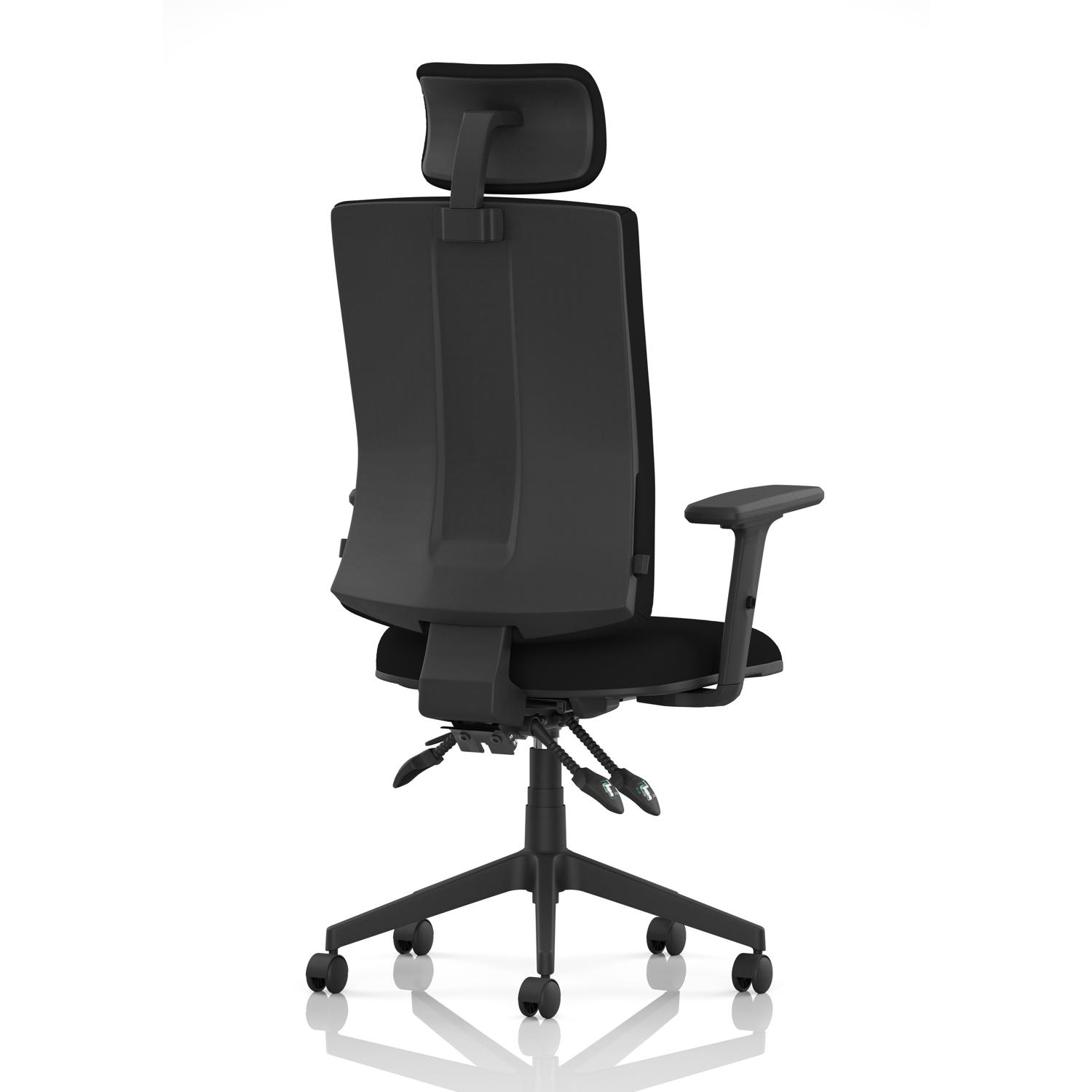Orlena High Back Task Operator Chair With Arms And Headrest Black Fabric Orlena High Back Task Operator Chair With Arms And Headrest Black Fabric