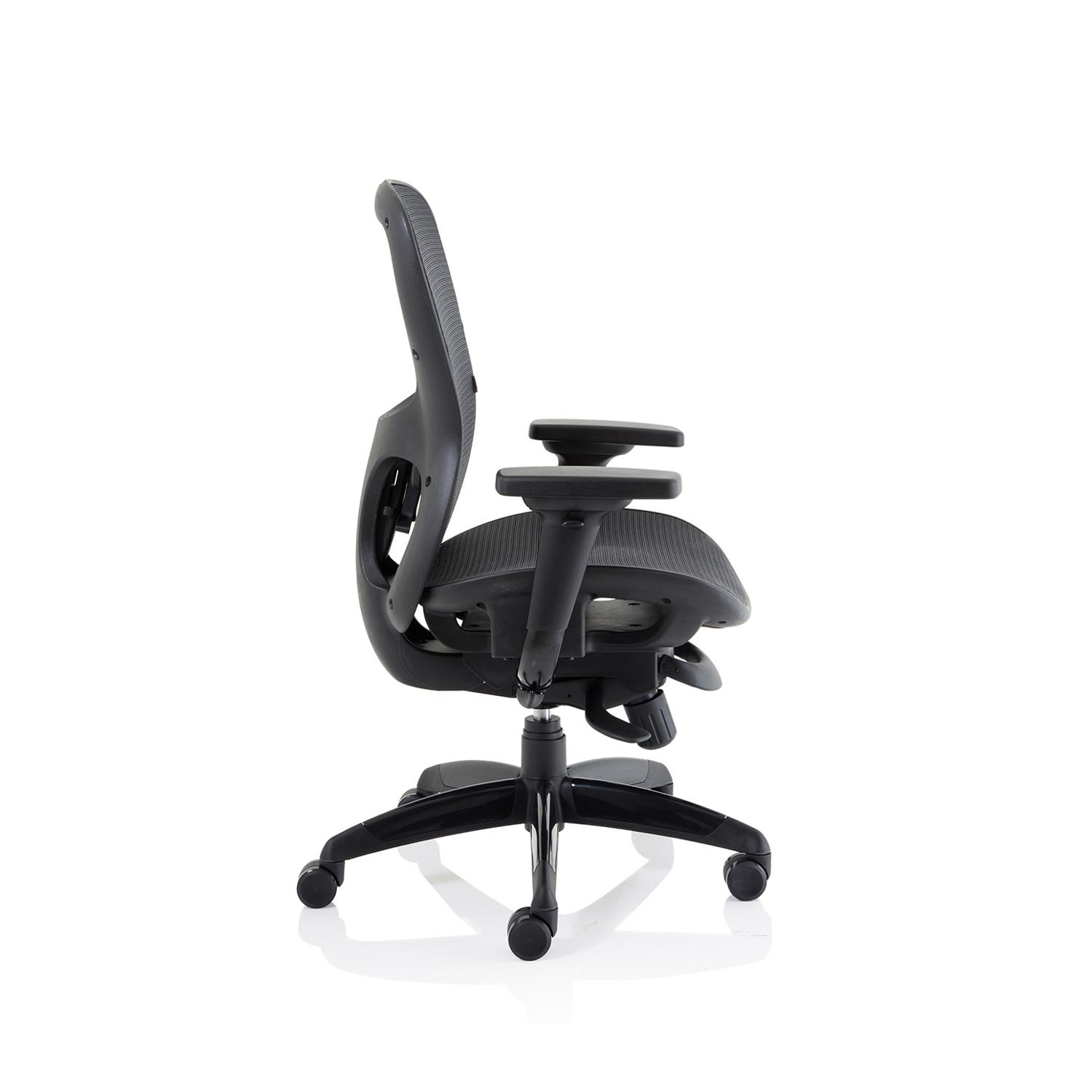 Stealth Shadow Ergo Posture Chair Black Mesh Seat And Back With Arms