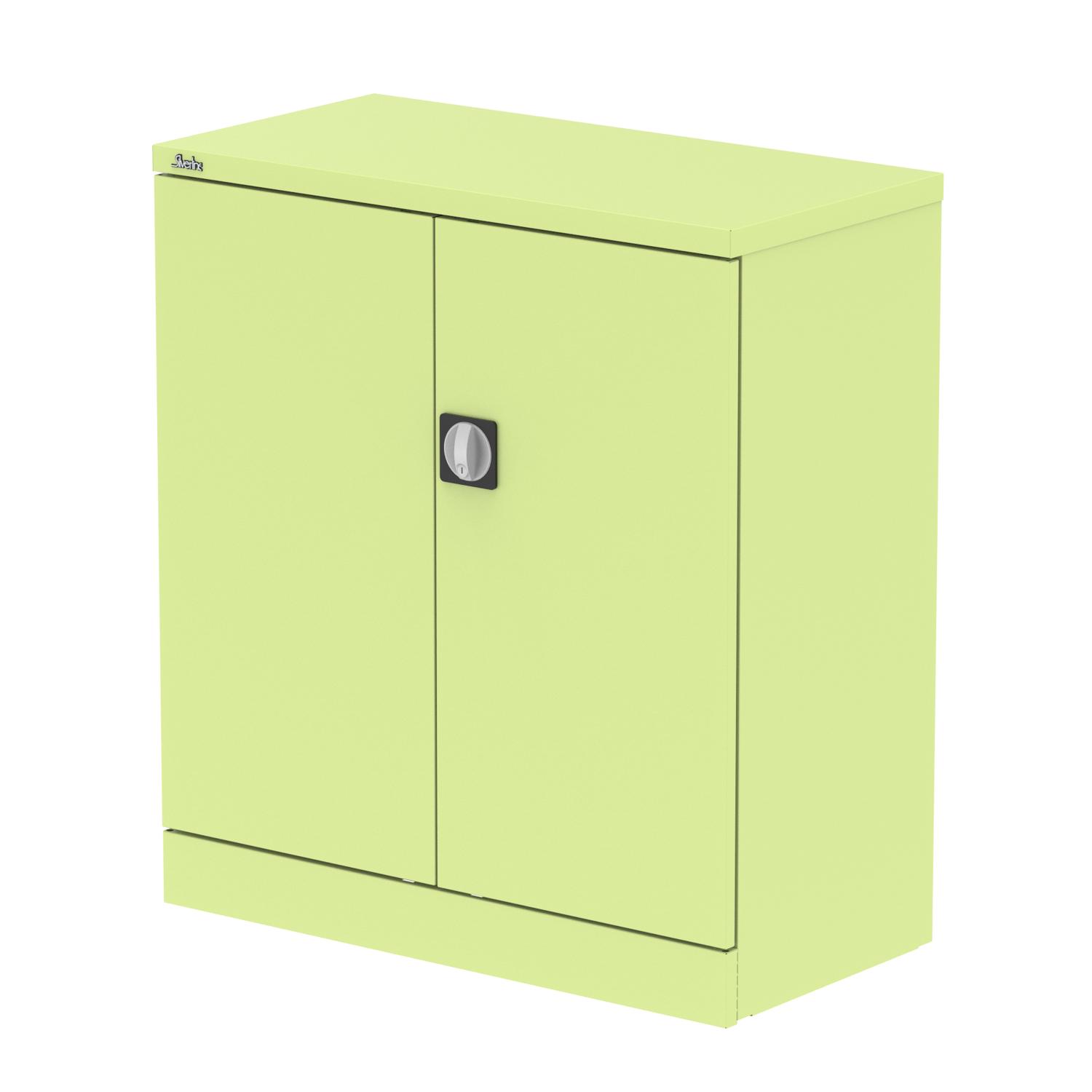 Qube 1020mm 2-Door Stationery Cupboard Chlorophyll With Shelf