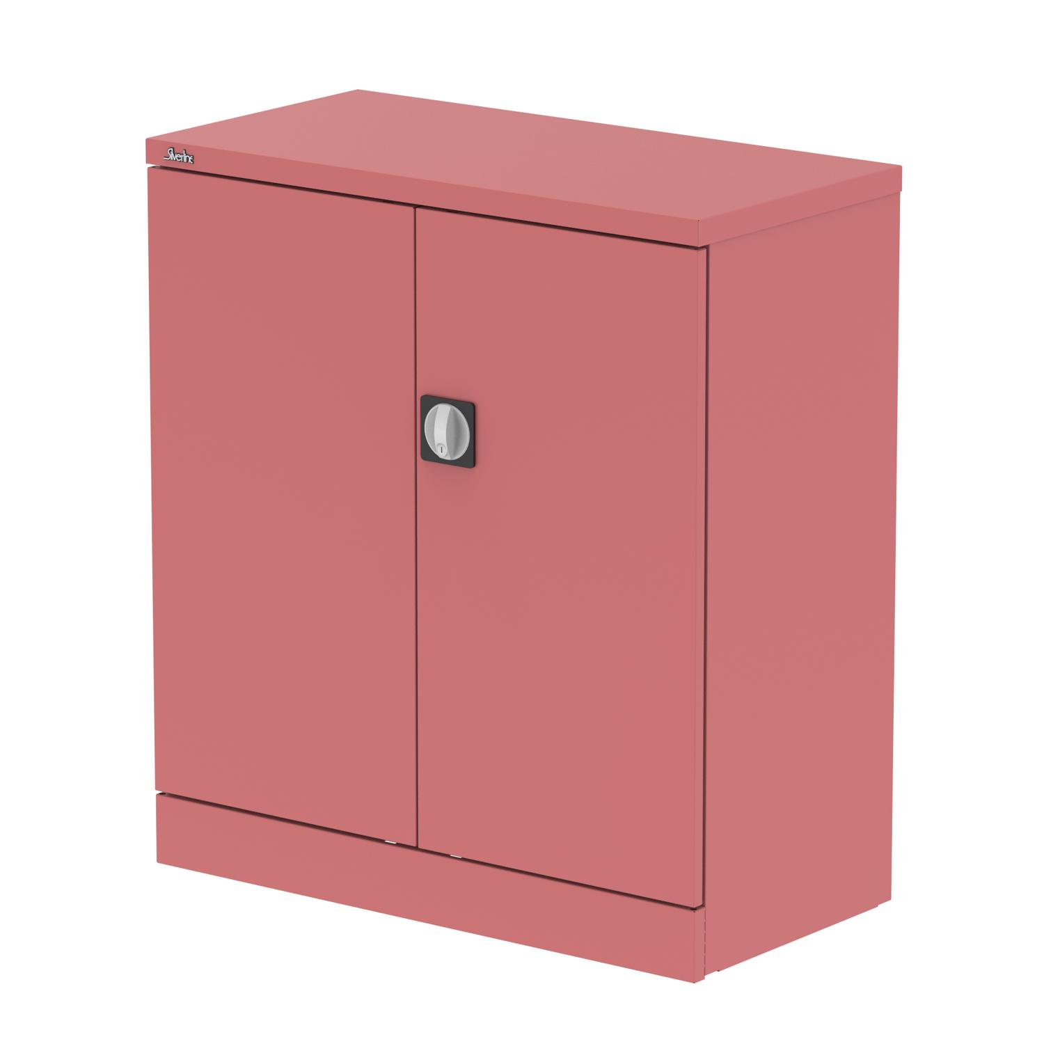 Qube 1020mm 2-Door Stationery Cupboard Antique Pink With Shelf
