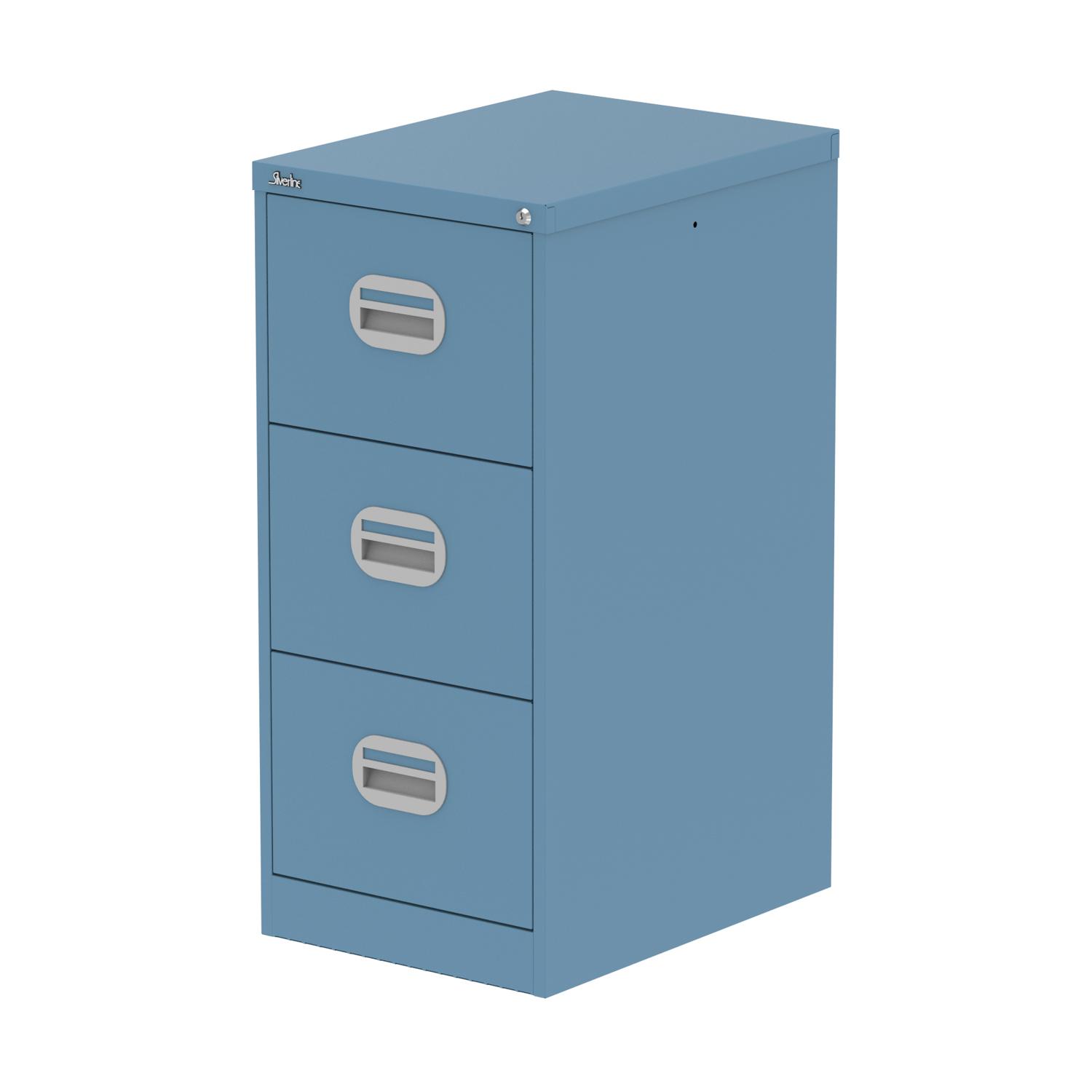 Qube 3 Drawer Filing Cabinet Pastel Blue