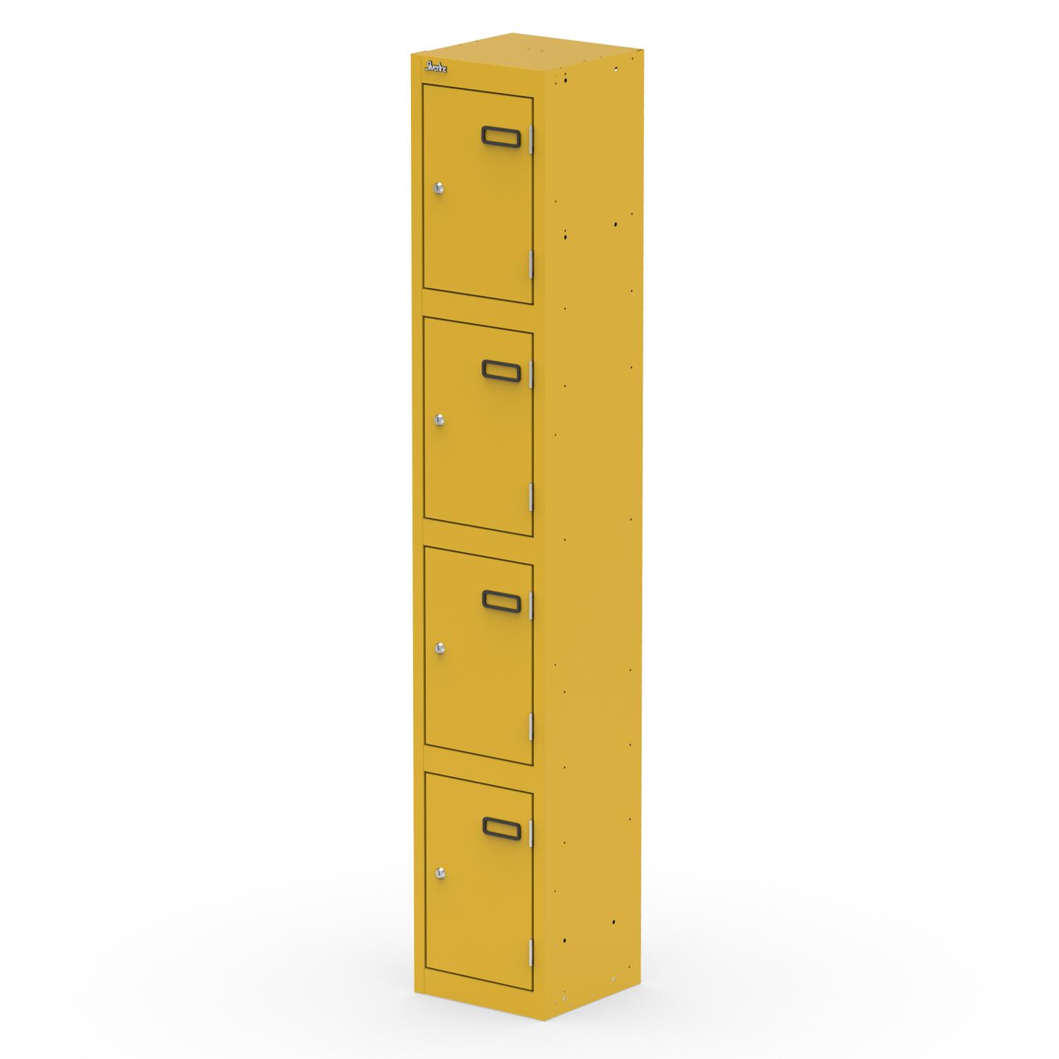 Qube Locker 4 Door 1800mm High Lemon Yellow