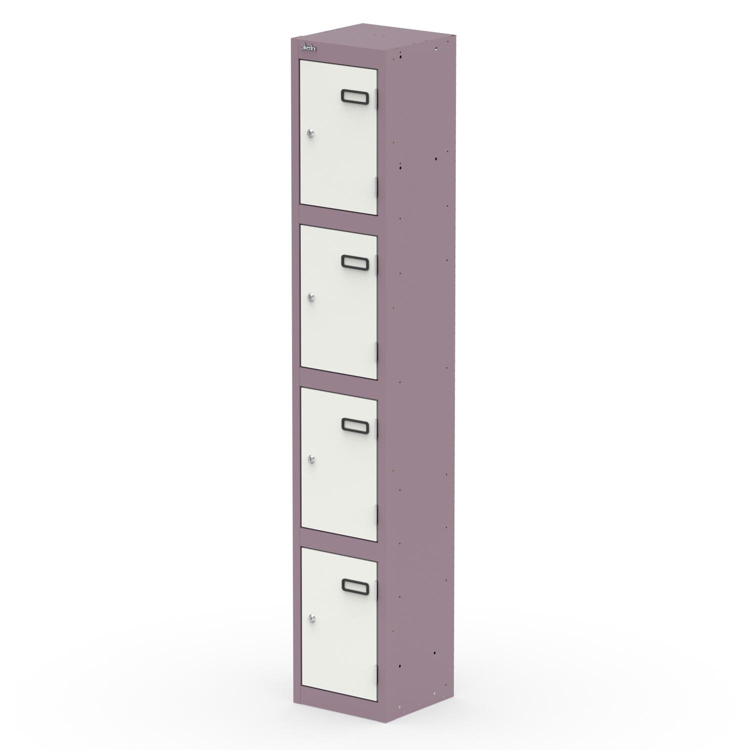 Qube Locker 4 Door 1800mm High Pastel Violet And Satin White