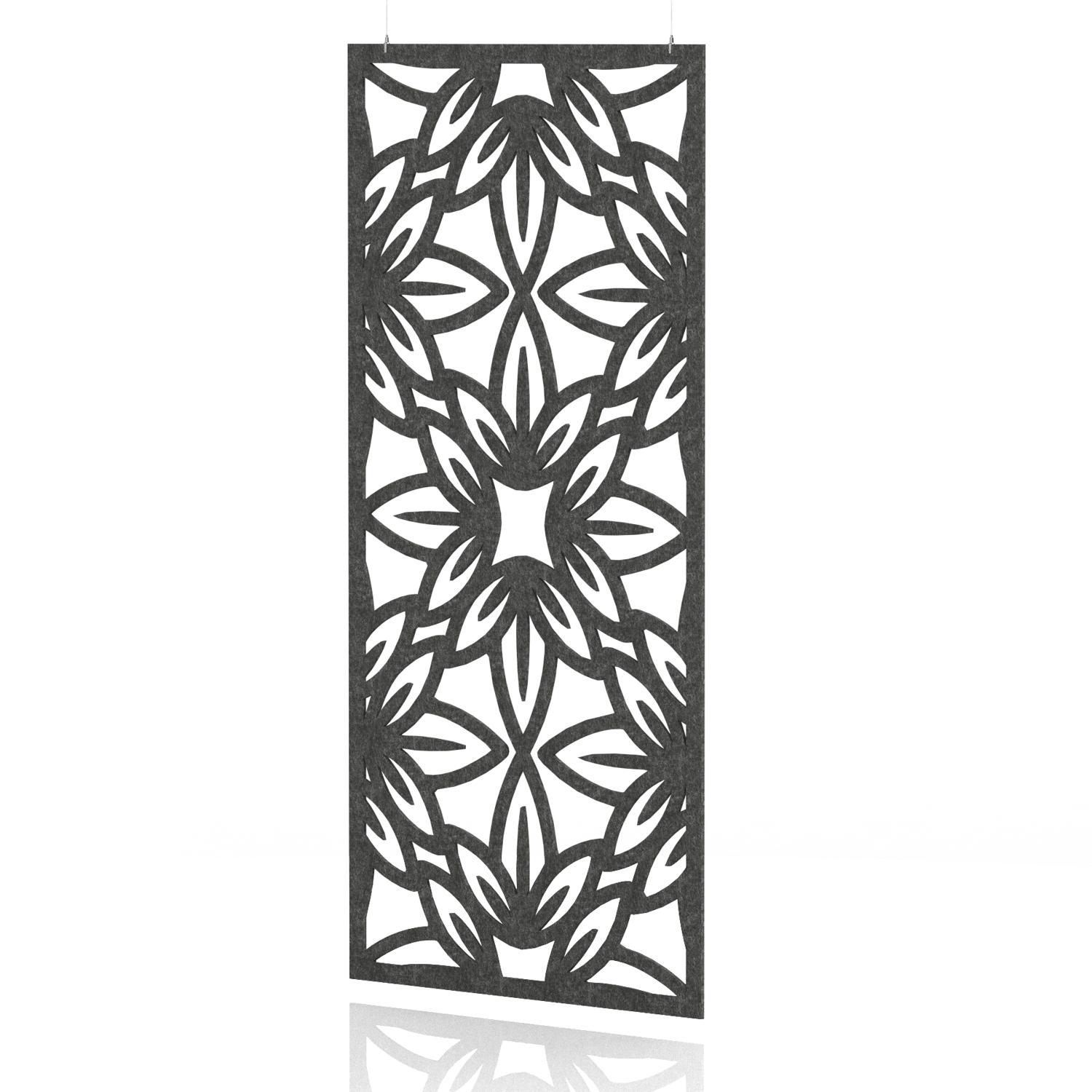 Sch! Acoustic Hanging Wall Panel - Flower - Graphite Charcoal