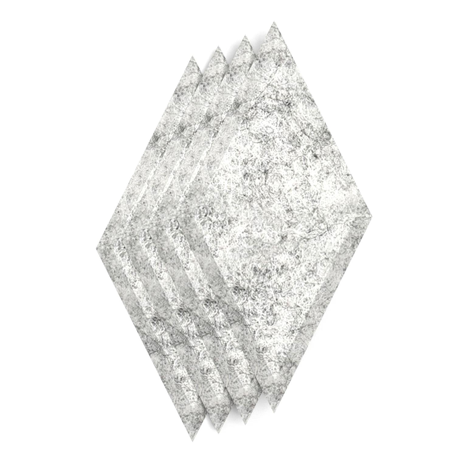 Sch! Acoustic Wall Tile - Set of 4 - Bevelled Edge - Diamond - Pebble Light Grey
