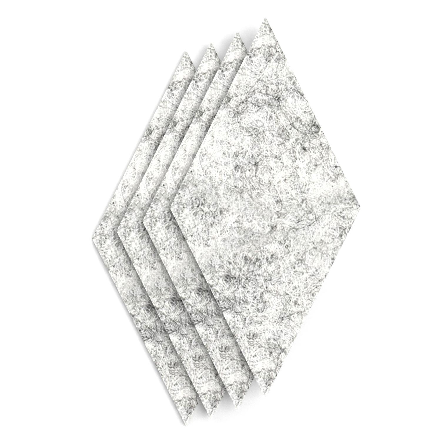 Sch! Acoustic Wall Tile - Set of 4 - Square Edge - Diamond - Pebble Light Grey