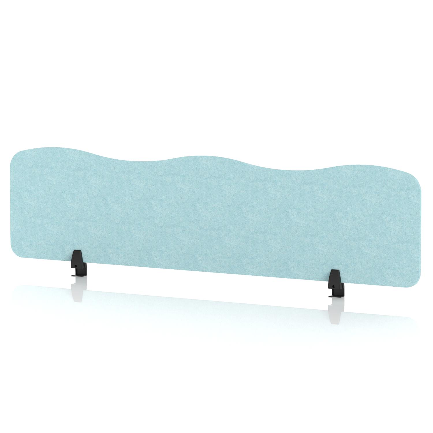 Sch! Acoustic Desktop Screen - Wave - 1600 x 400mm - Sky Light Blue